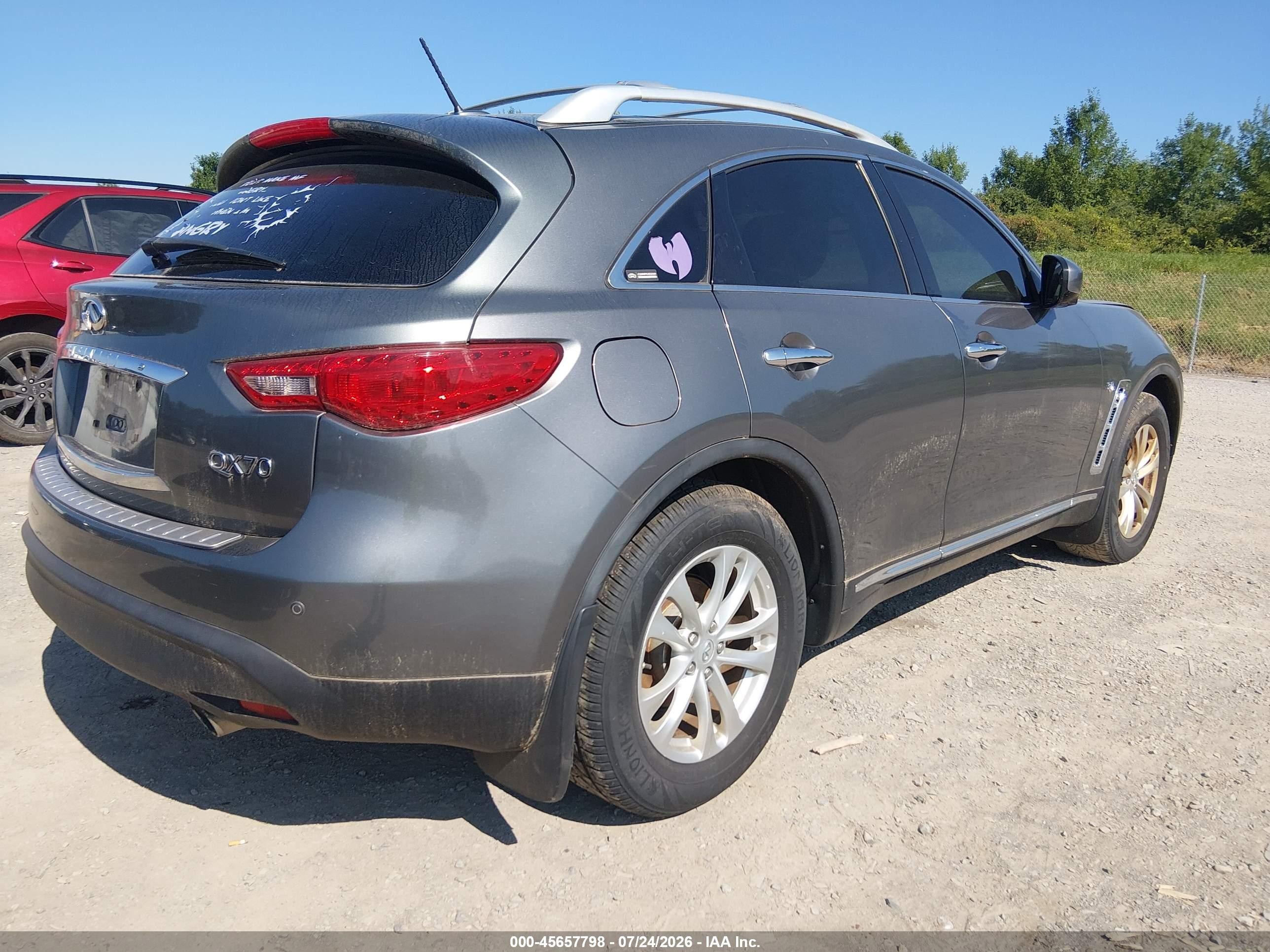 2014 Infiniti Qx70   Gray vin: JN8CS1MW3EM410419