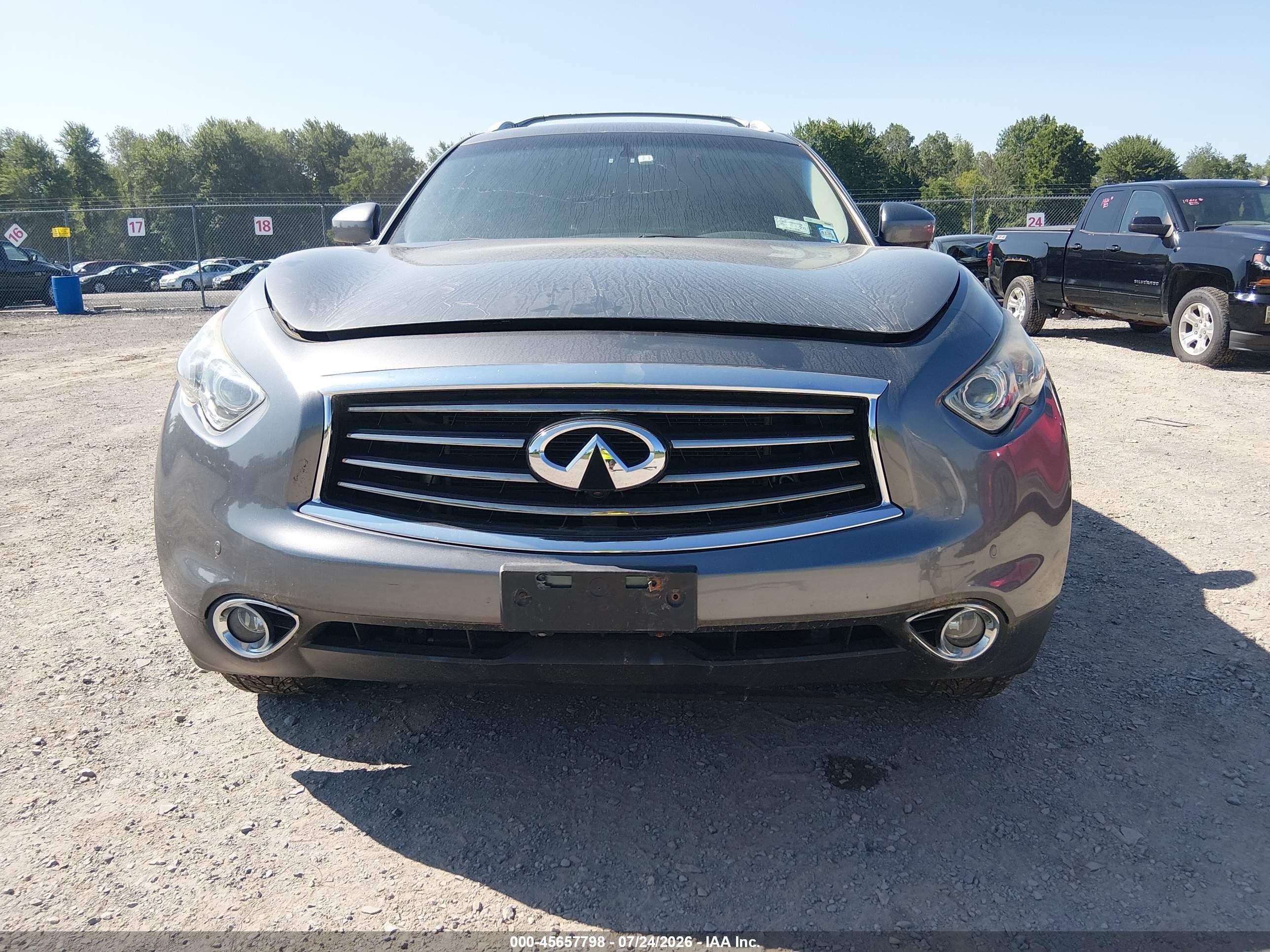 2014 Infiniti Qx70   Gray vin: JN8CS1MW3EM410419