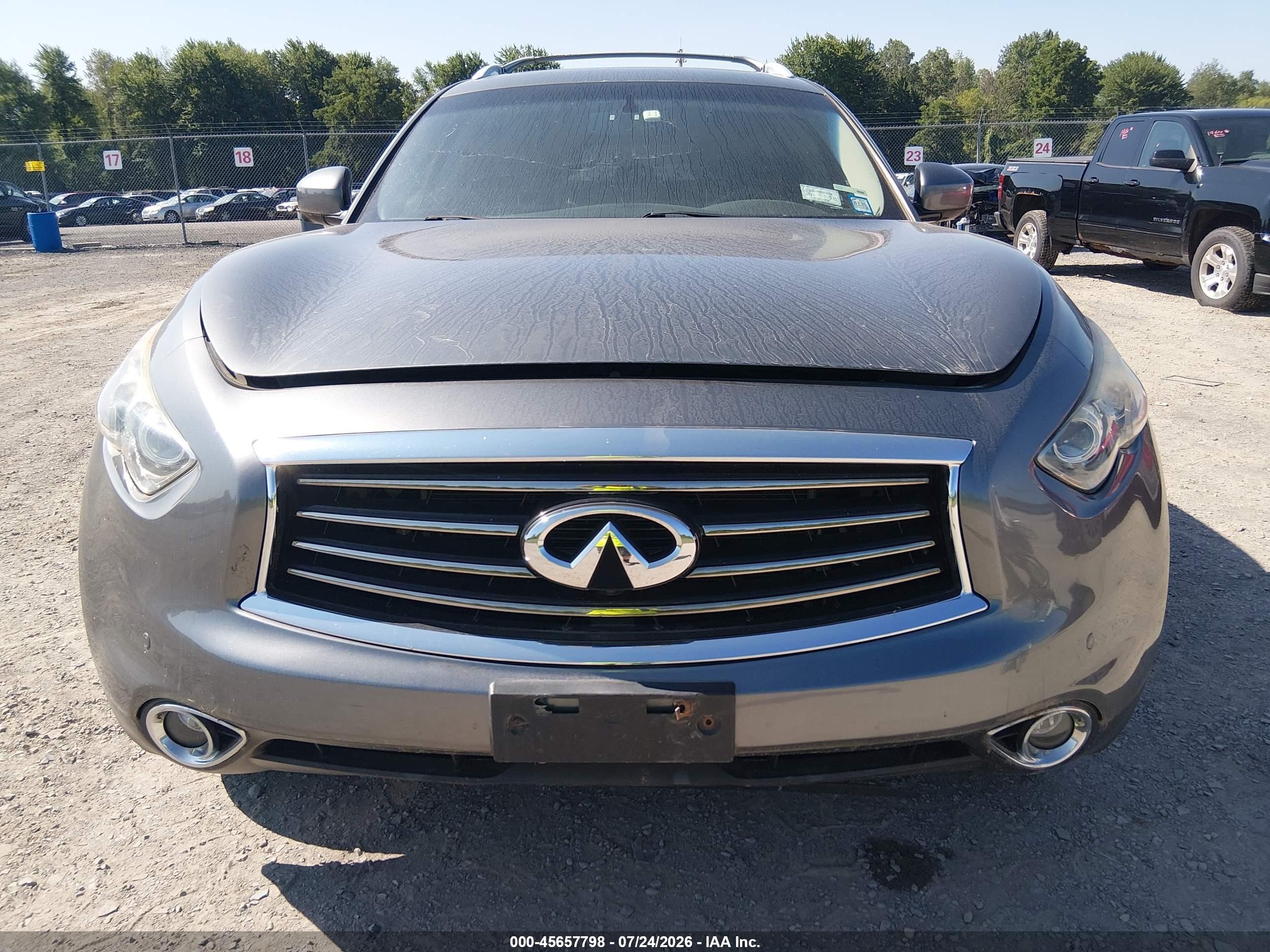 2014 Infiniti Qx70   Gray vin: JN8CS1MW3EM410419