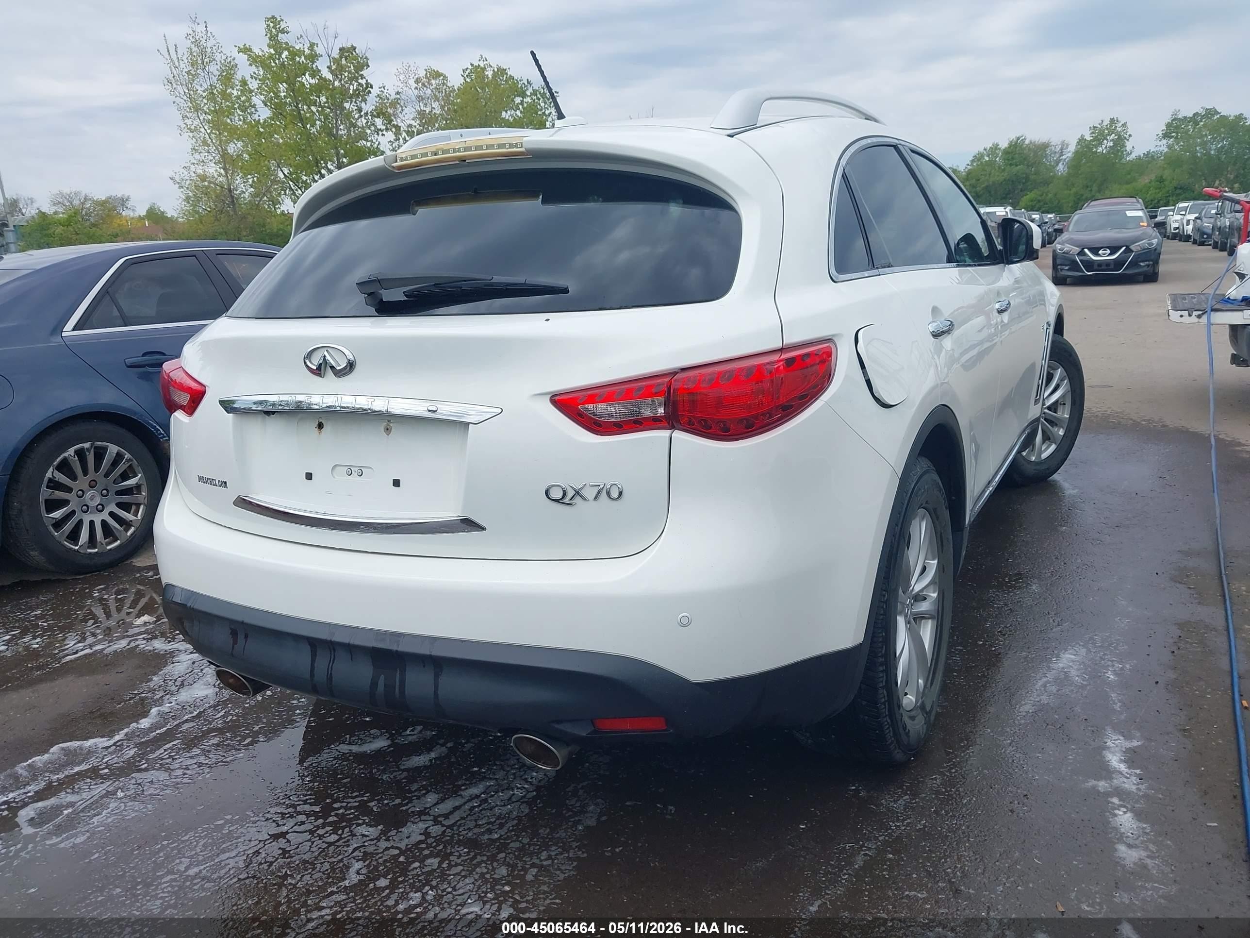 2014 Infiniti Qx70   Белый vin: JN8CS1MW3EM410677