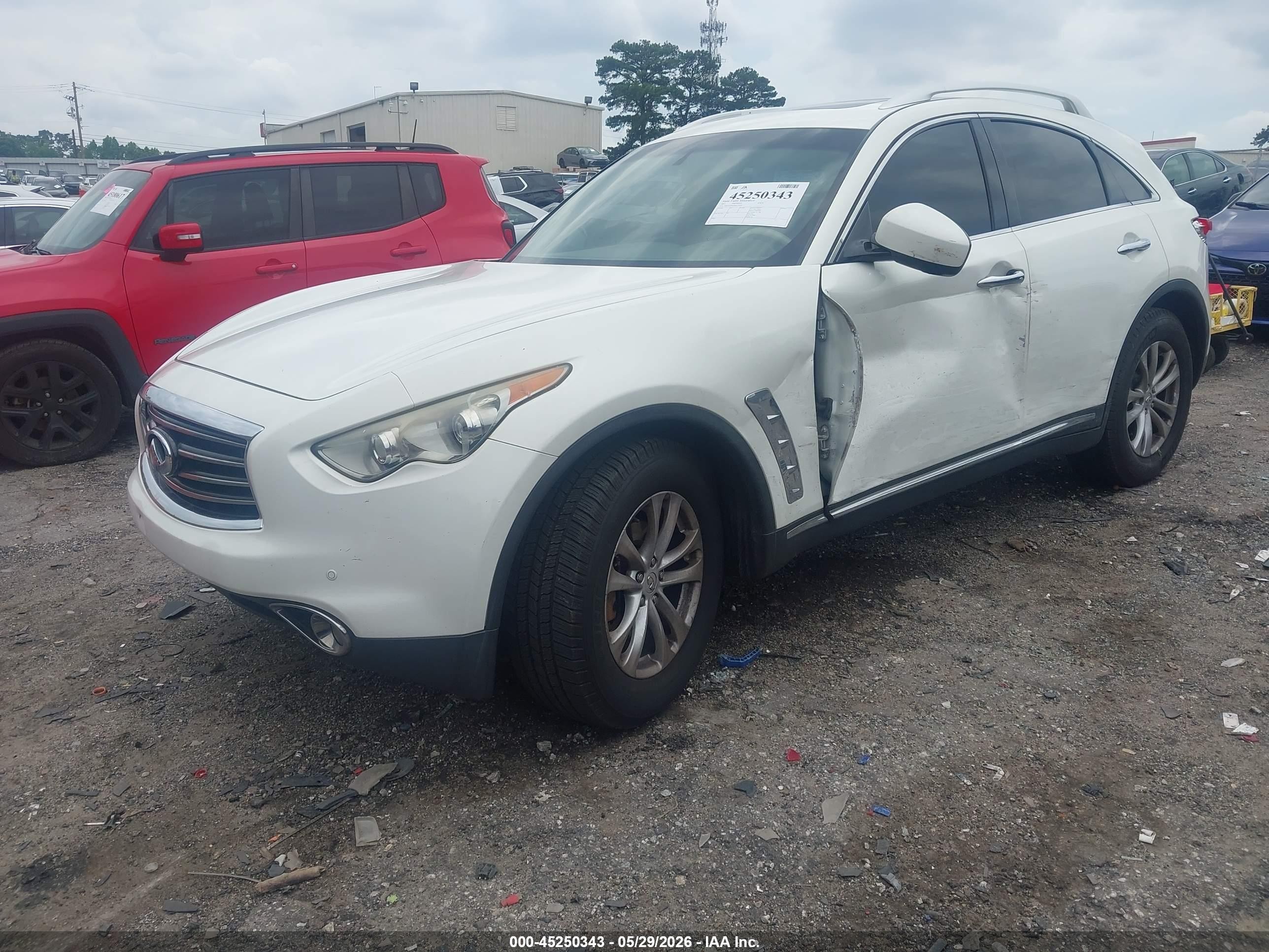 2013 Infiniti Fx37   White vin: JN8CS1MW5DM174239