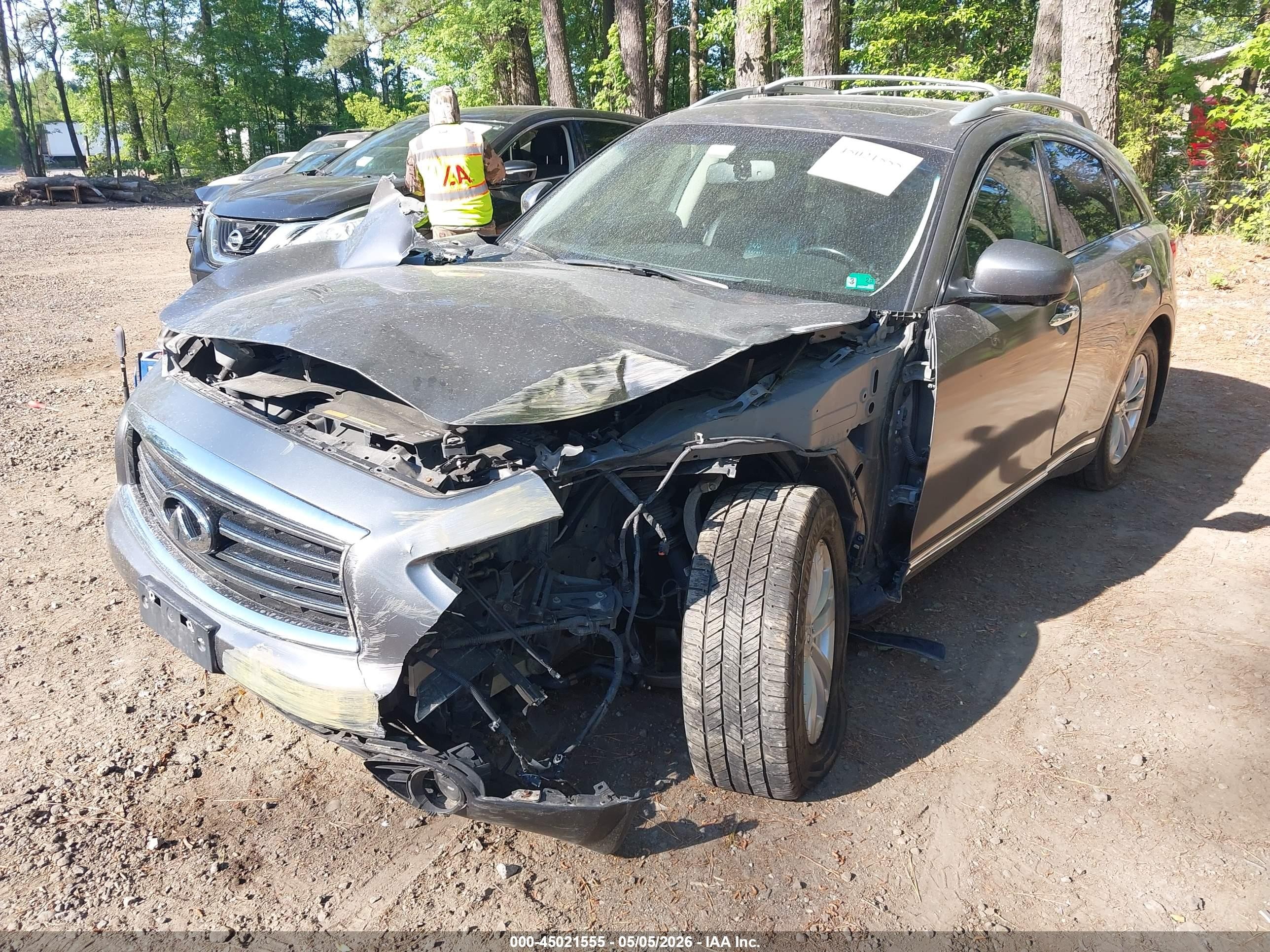 2014 Infiniti Qx70   Gray vin: JN8CS1MW5EM410616