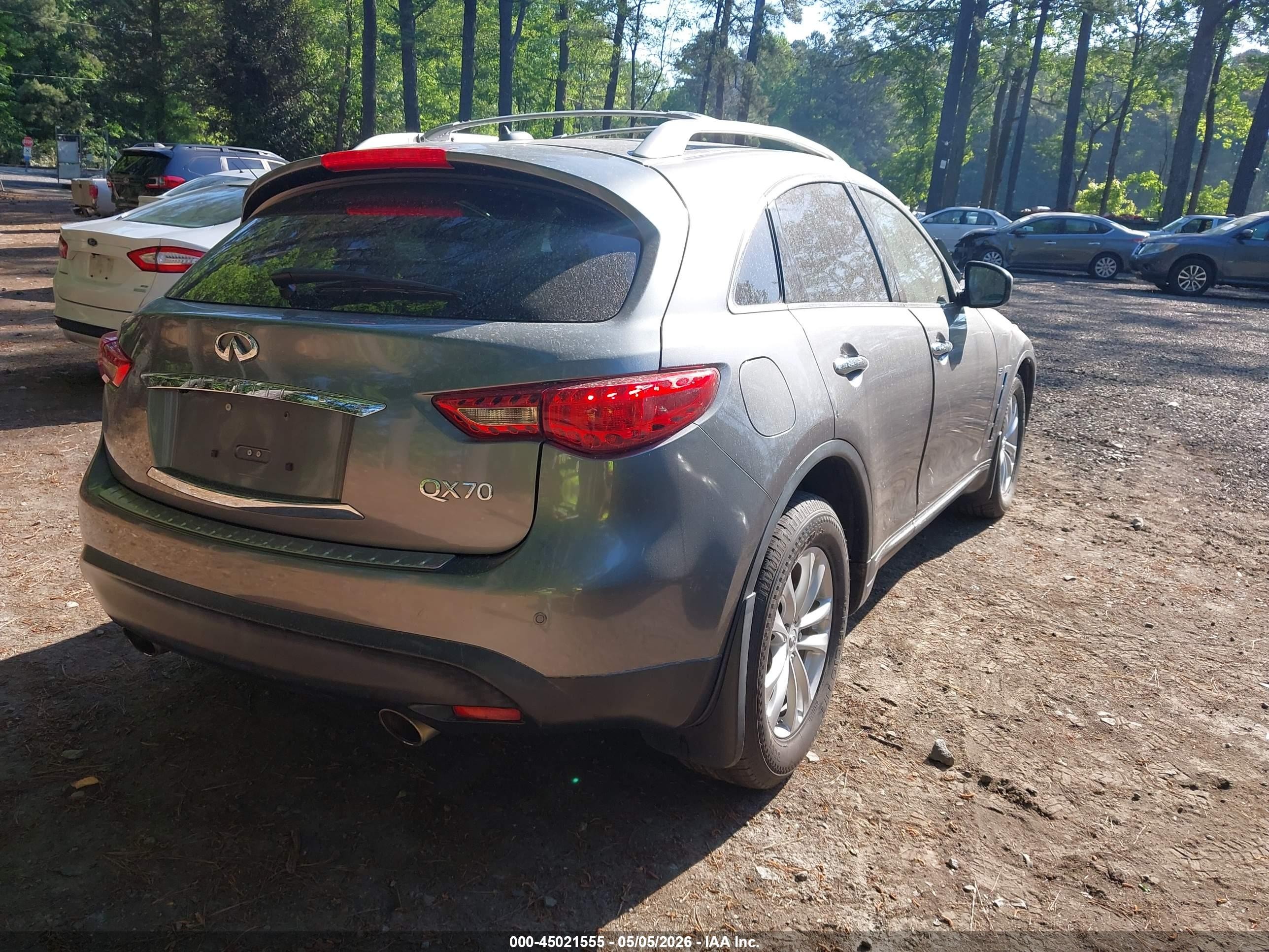 2014 Infiniti Qx70   Gray vin: JN8CS1MW5EM410616