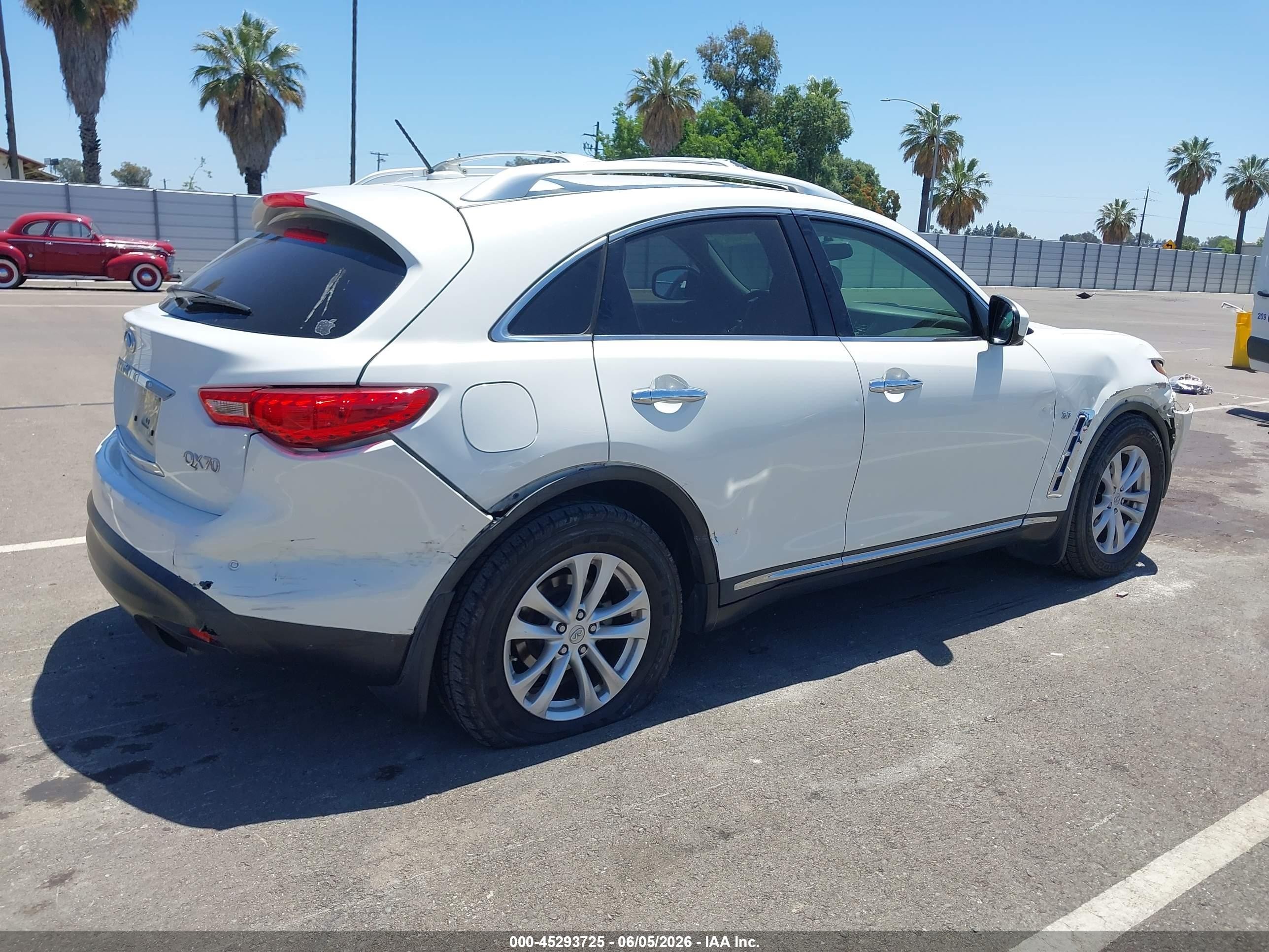 2014 Infiniti Qx70   White vin: JN8CS1MW5EM410678