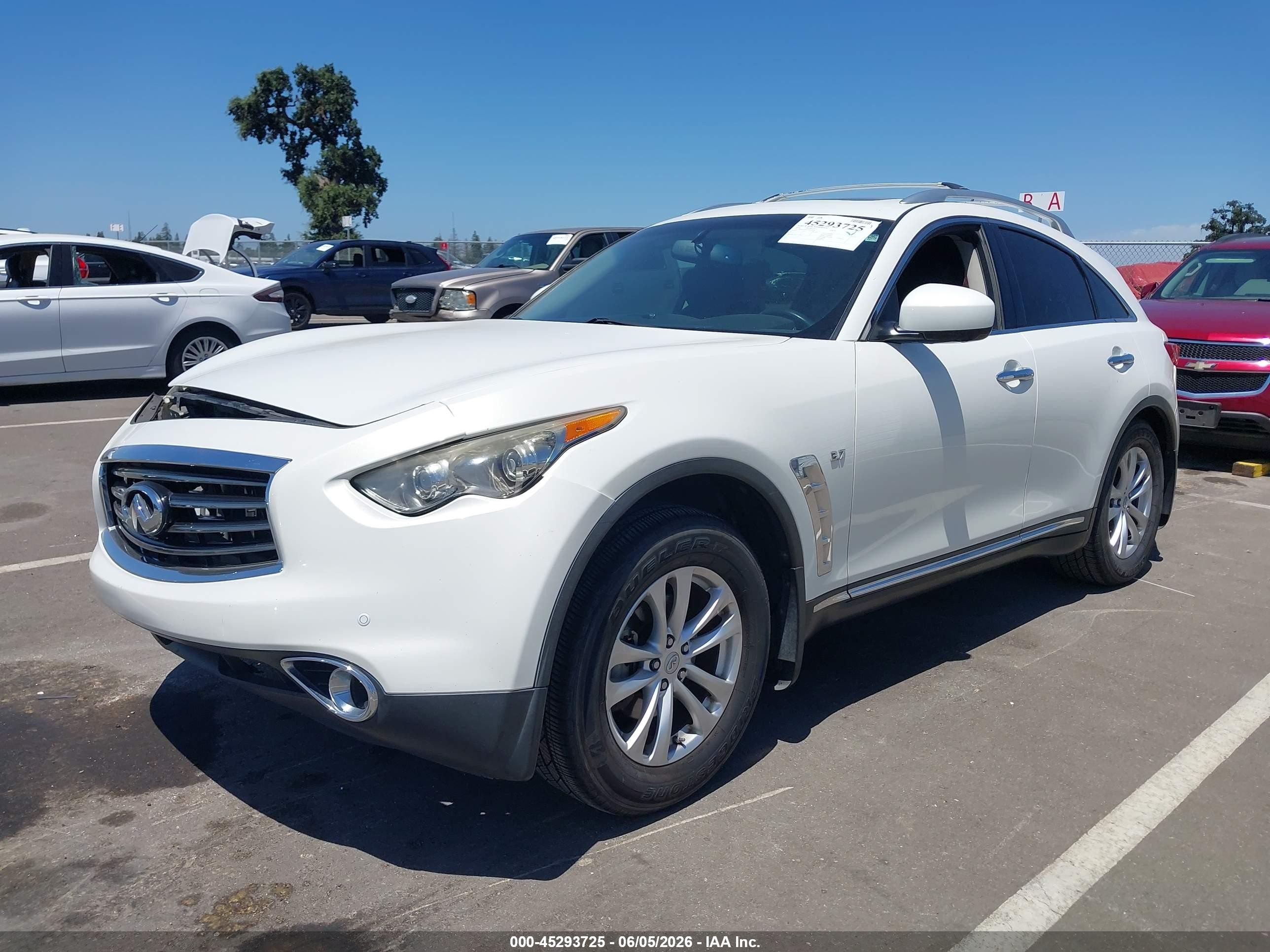 2014 Infiniti Qx70   White vin: JN8CS1MW5EM410678