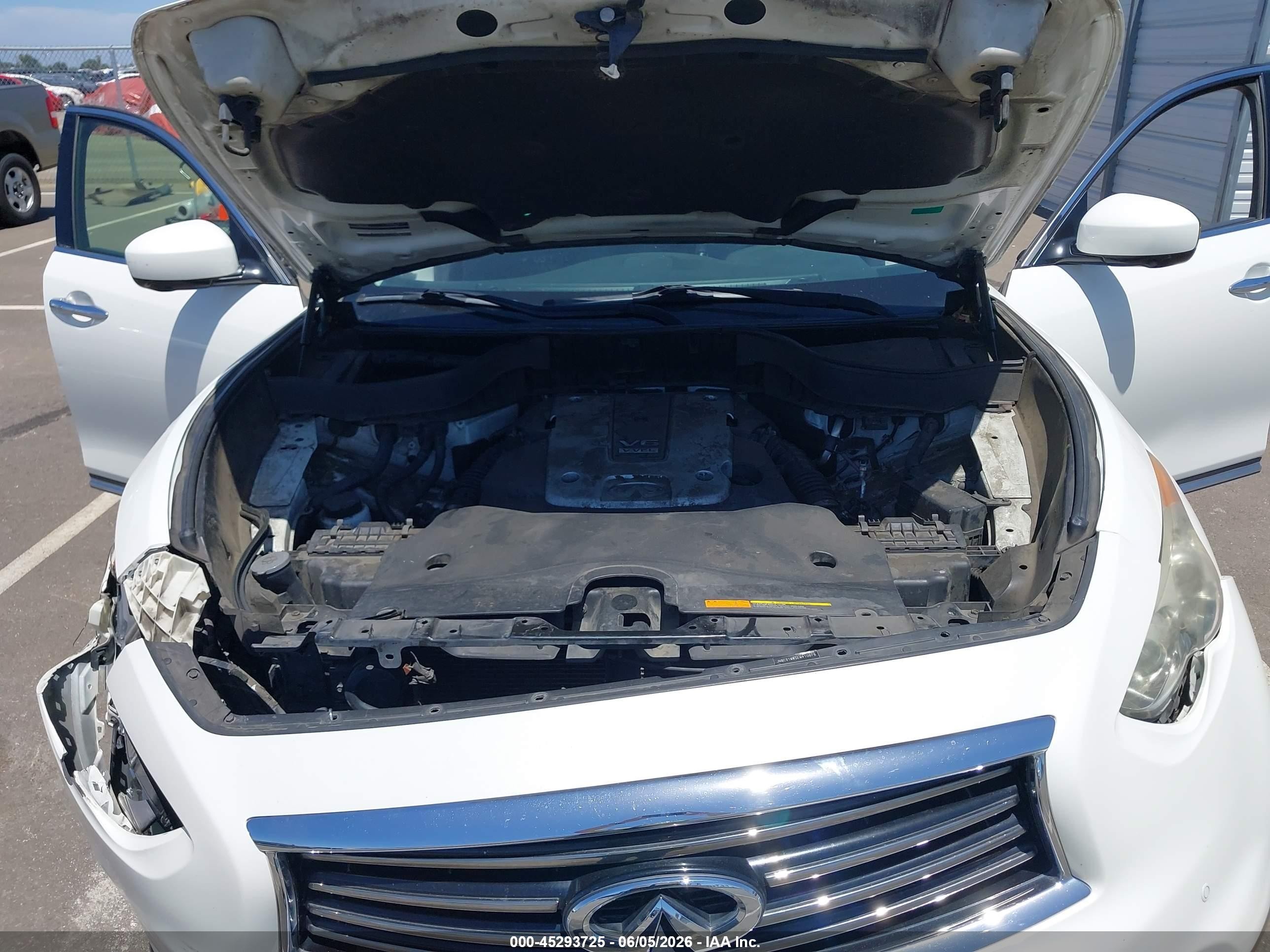 2014 Infiniti Qx70   White vin: JN8CS1MW5EM410678