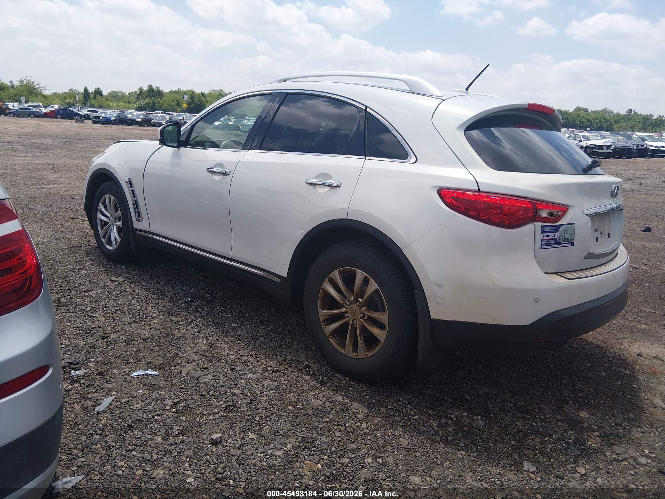 2013 Infiniti Fx37 White vin: JN8CS1MW6DM170054