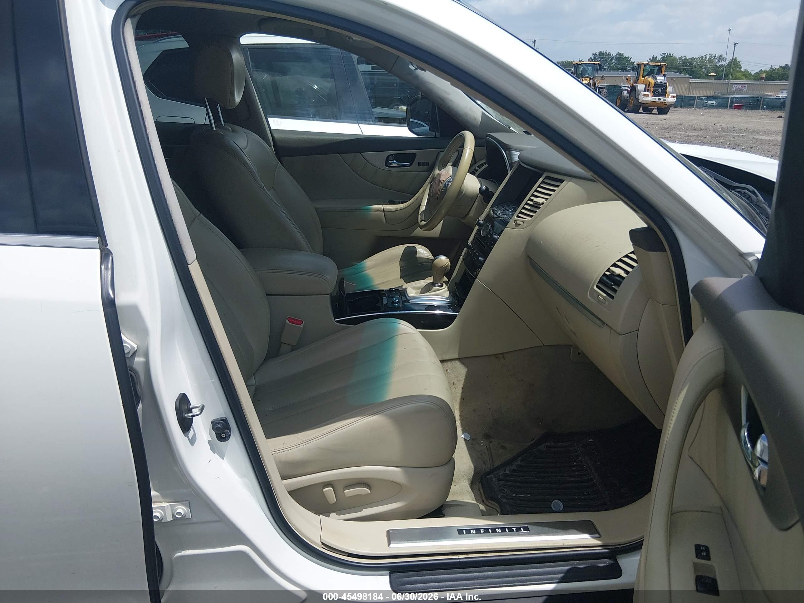 2013 Infiniti Fx37 White vin: JN8CS1MW6DM170054