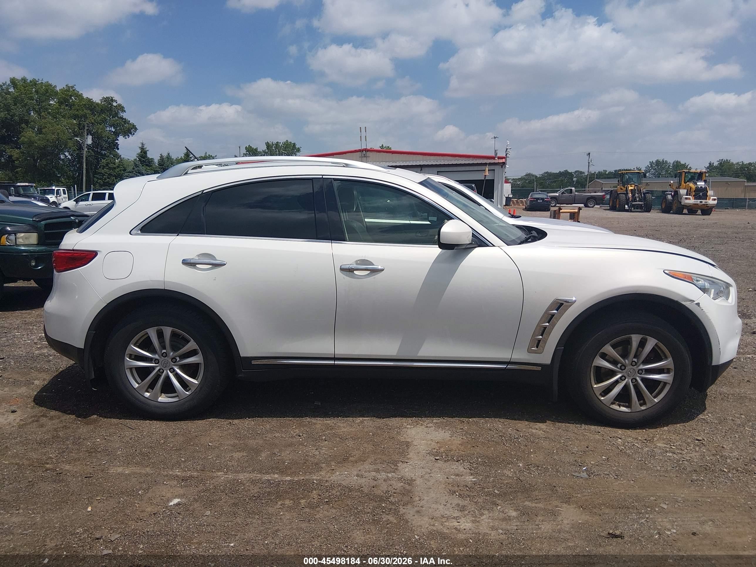 2013 Infiniti Fx37 White vin: JN8CS1MW6DM170054