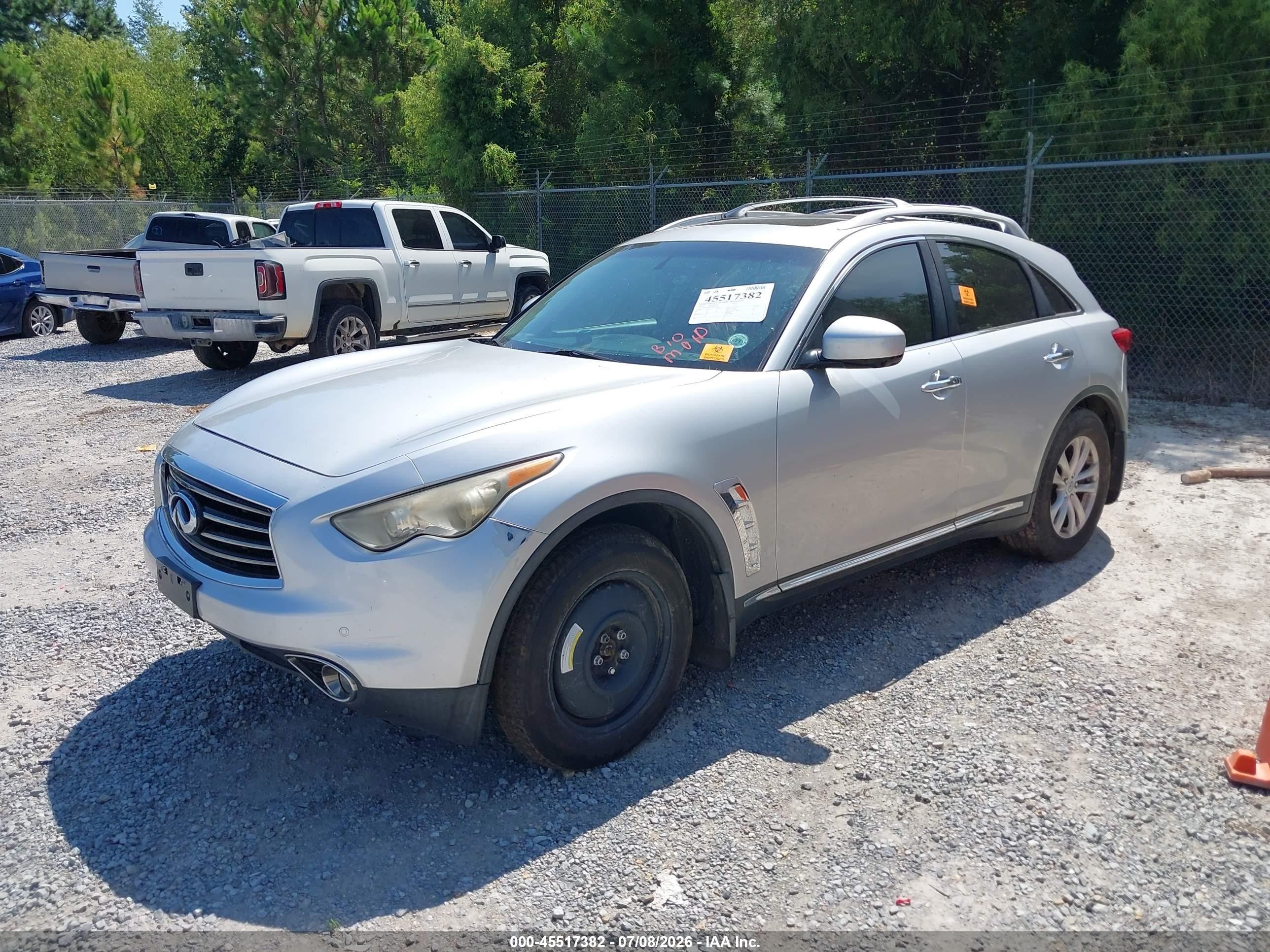 2013 Infiniti Fx37   Silver vin: JN8CS1MW6DM171303