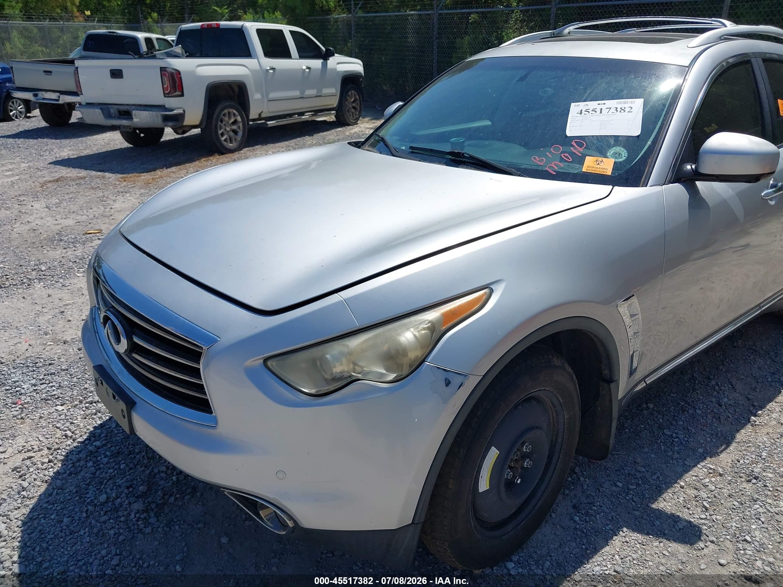 2013 Infiniti Fx37   Silver vin: JN8CS1MW6DM171303
