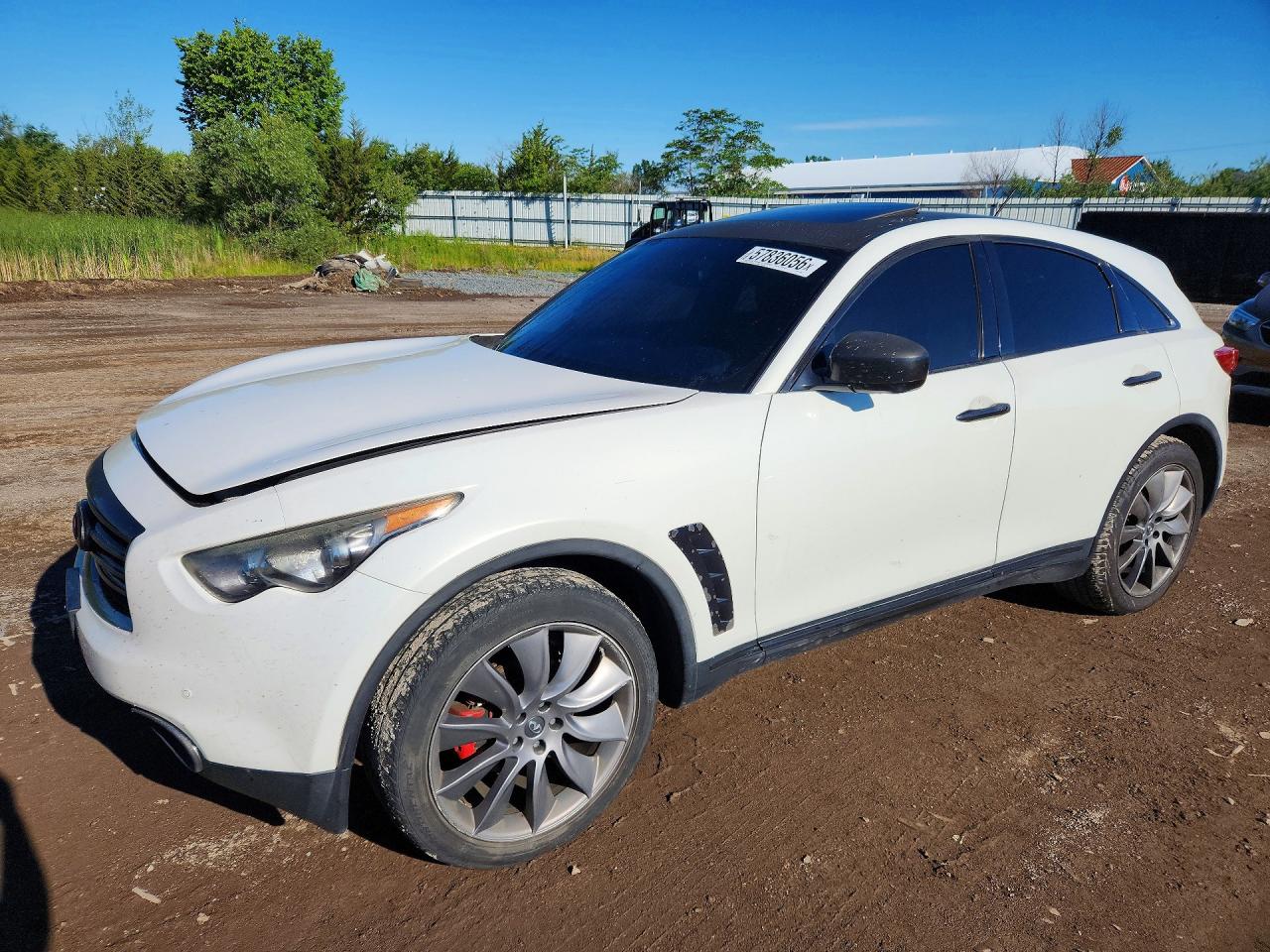 2013 Infiniti Fx37 Base White vin: JN8CS1MW6DM172922