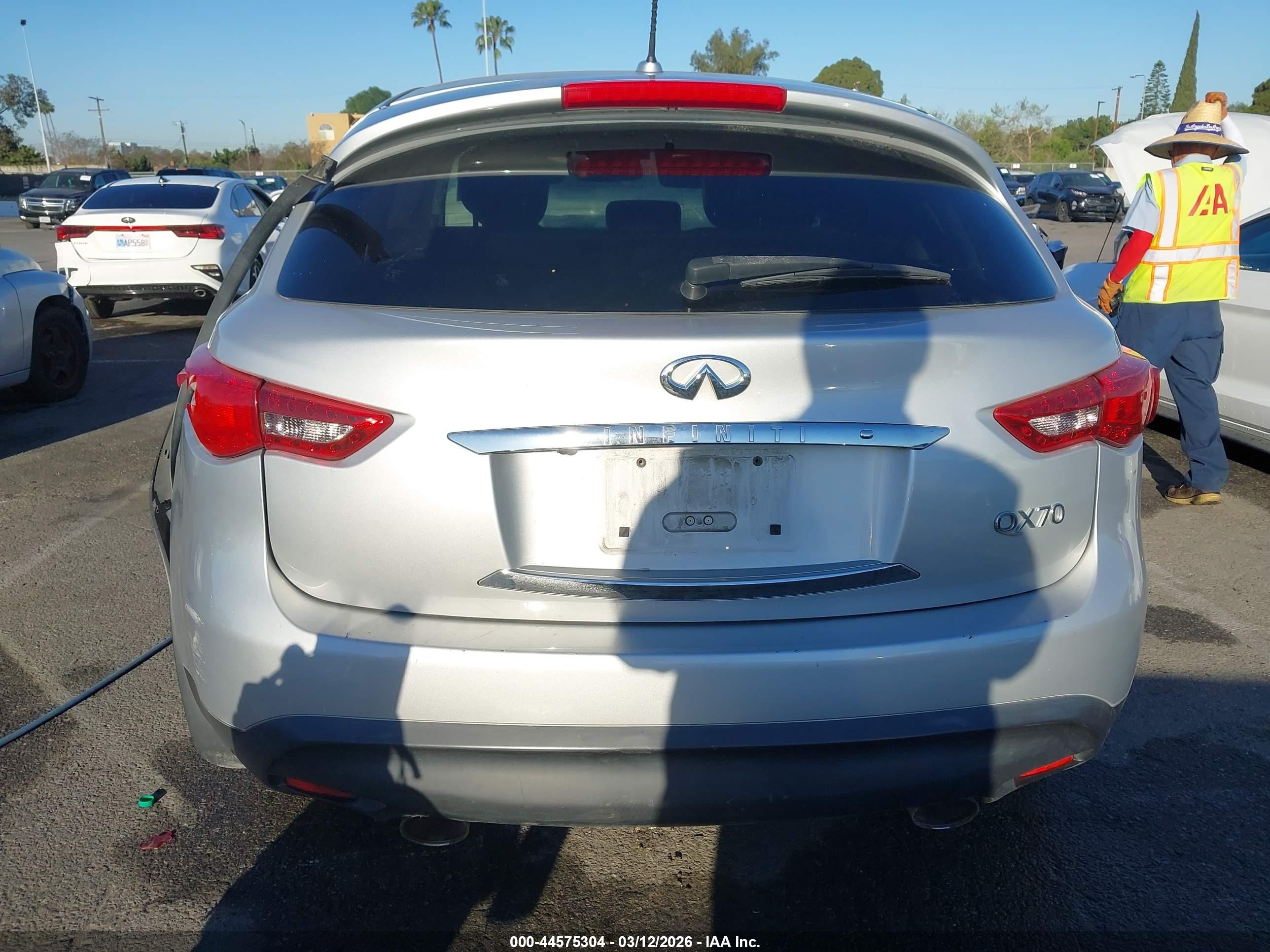 2014 Infiniti Qx70   Gray vin: JN8CS1MW7EM413212