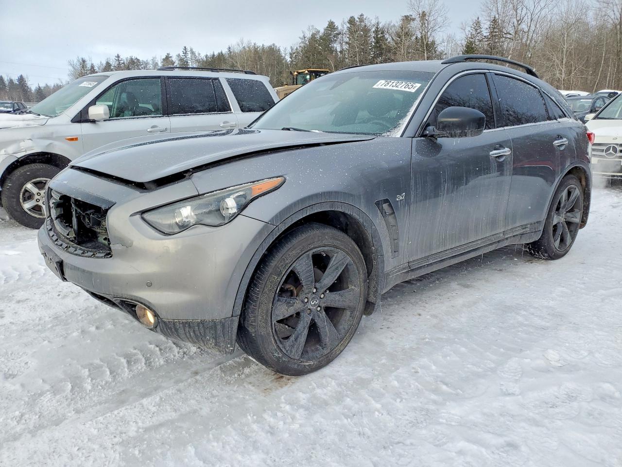 2015 Infiniti Qx70 Base Gray vin: JN8CS1MW7FM483262