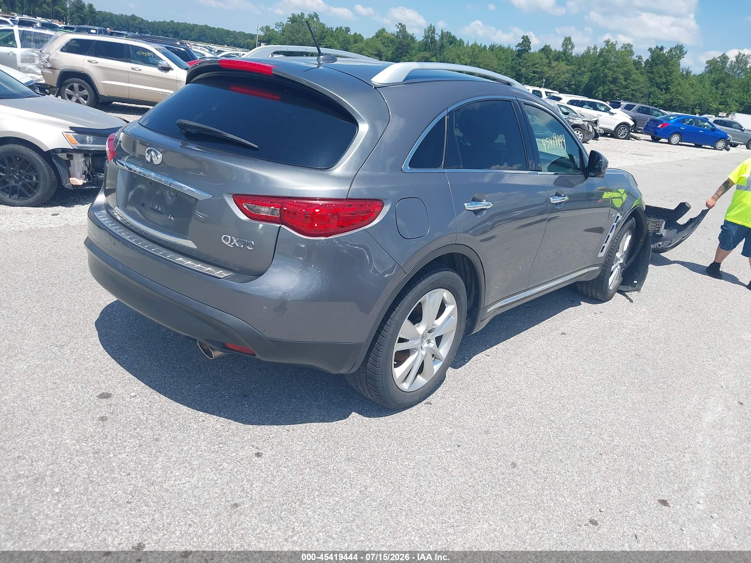 2015 Infiniti Qx70 Silver vin: JN8CS1MW9FM483196