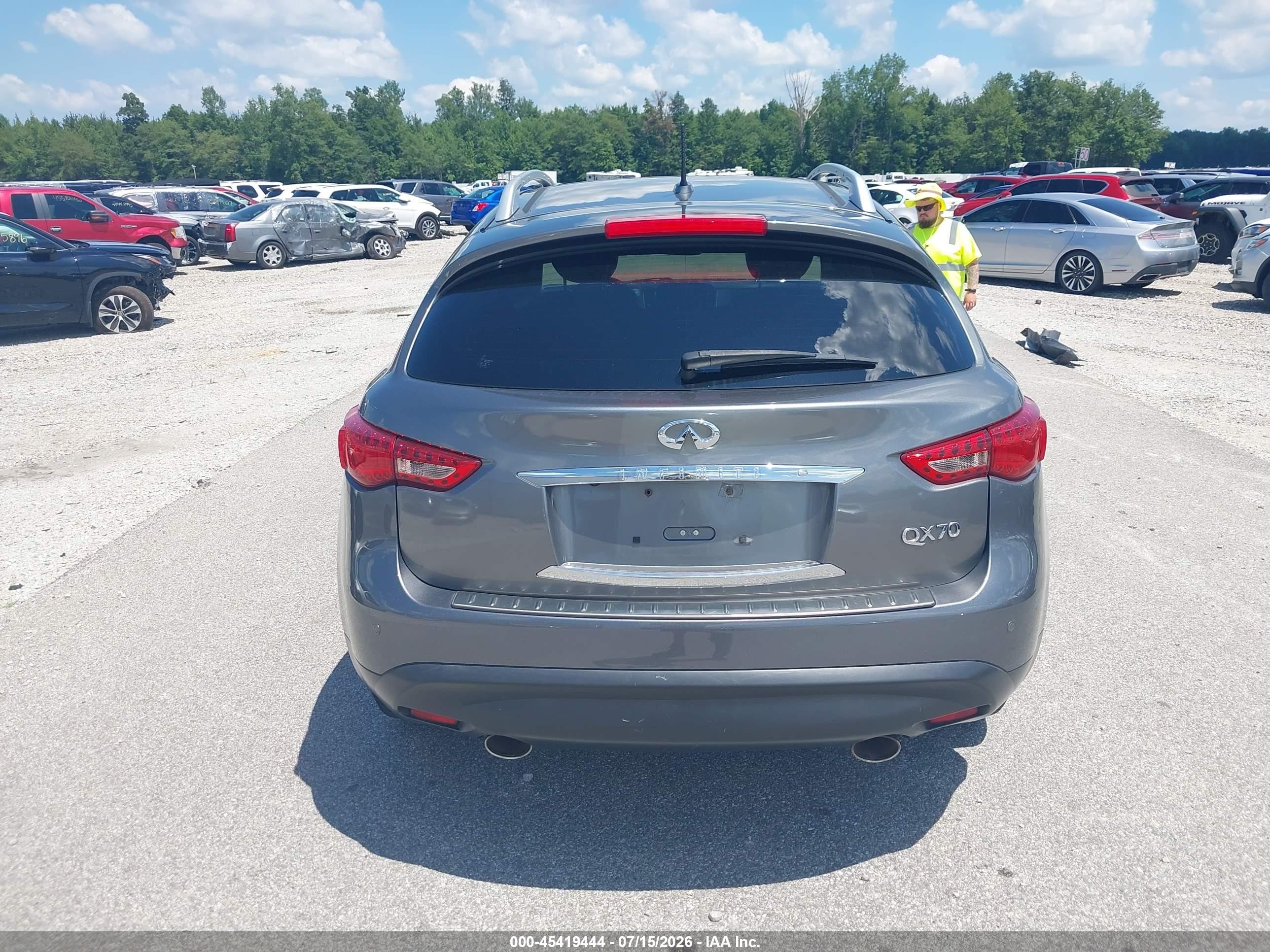 2015 Infiniti Qx70 Silver vin: JN8CS1MW9FM483196