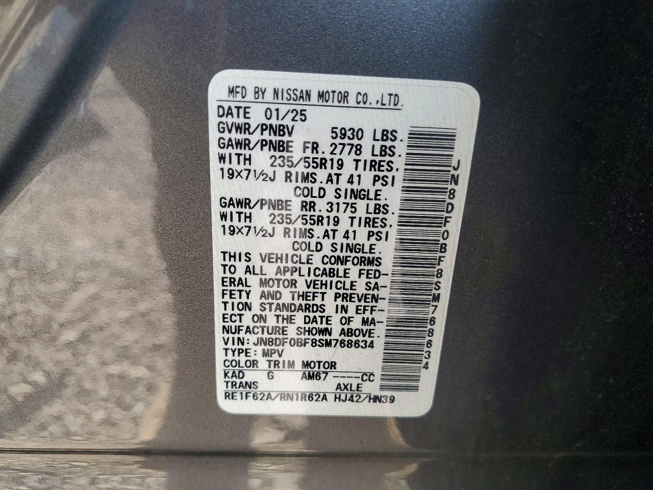 2025 Nissan Ariya Engage+ E-4orce Gray vin: JN8DF0BF8SM768634