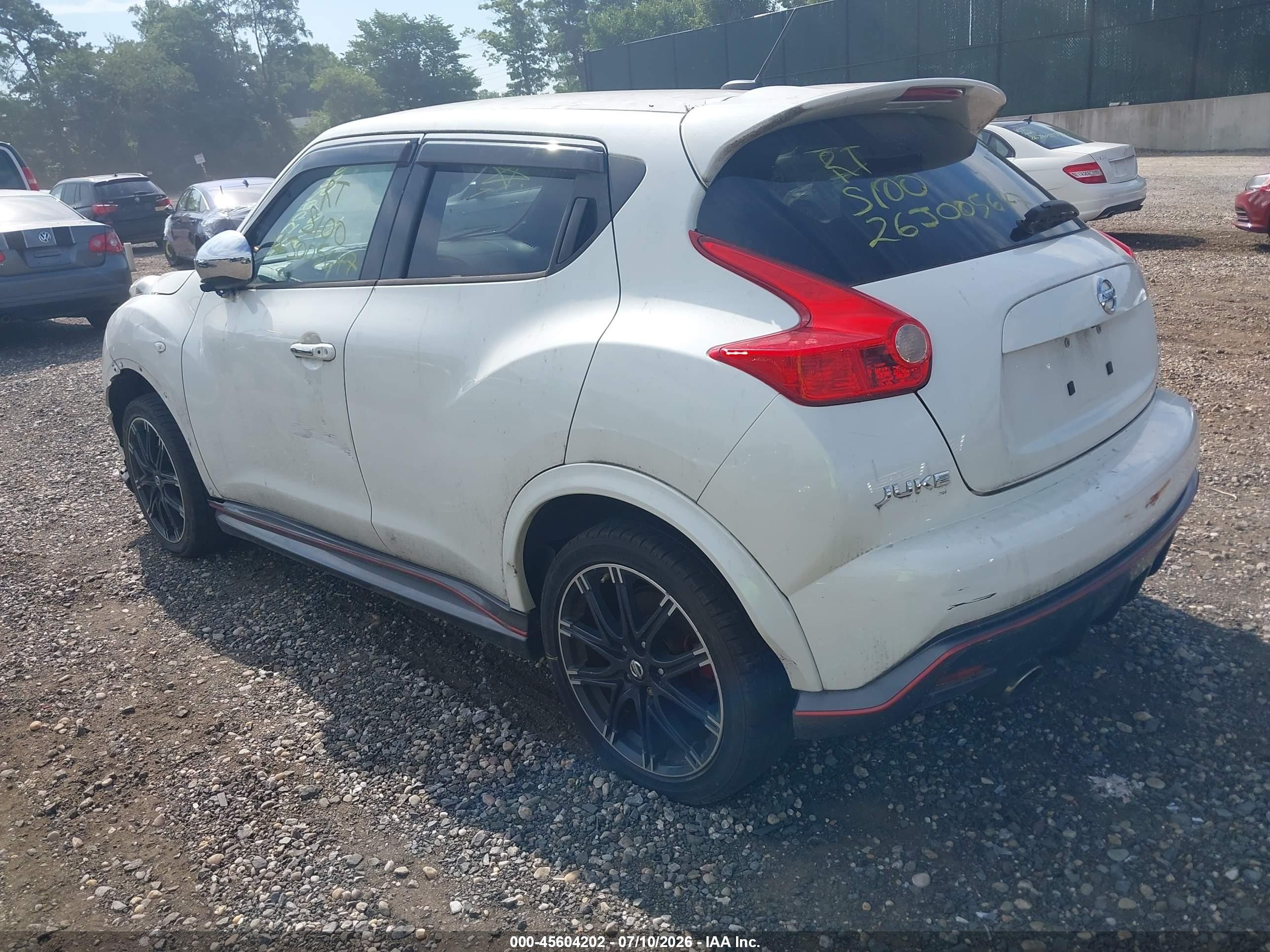 2014 Nissan Juke Nismo Rs White vin: JN8DF5MV8ET150533