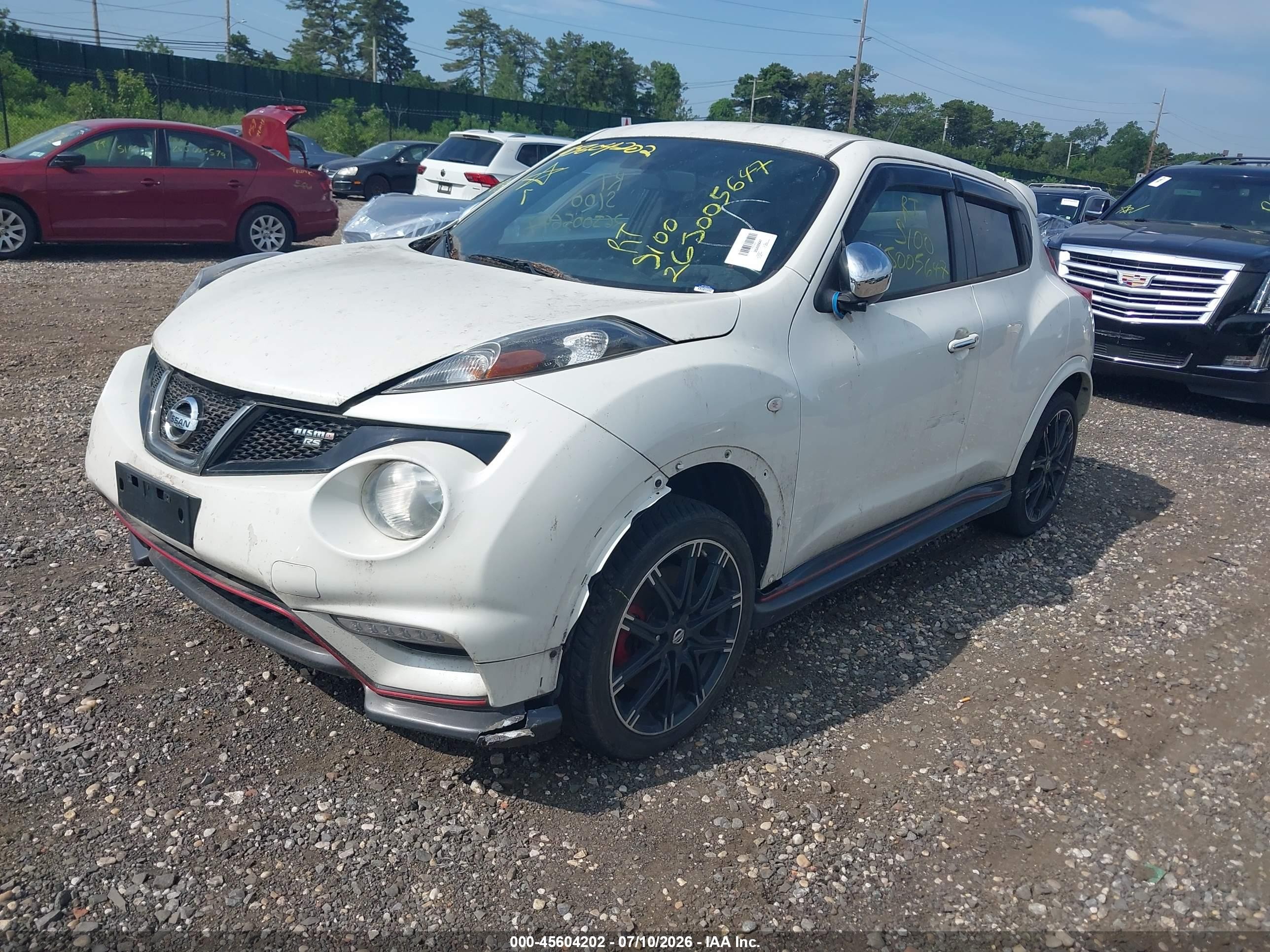 2014 Nissan Juke Nismo Rs White vin: JN8DF5MV8ET150533