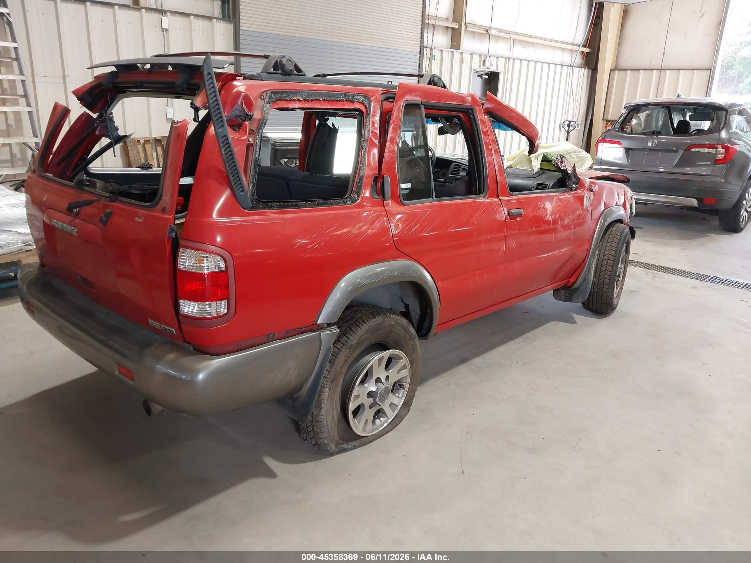 2001 Nissan Pathfinder Se Red vin: JN8DR07X11W510564