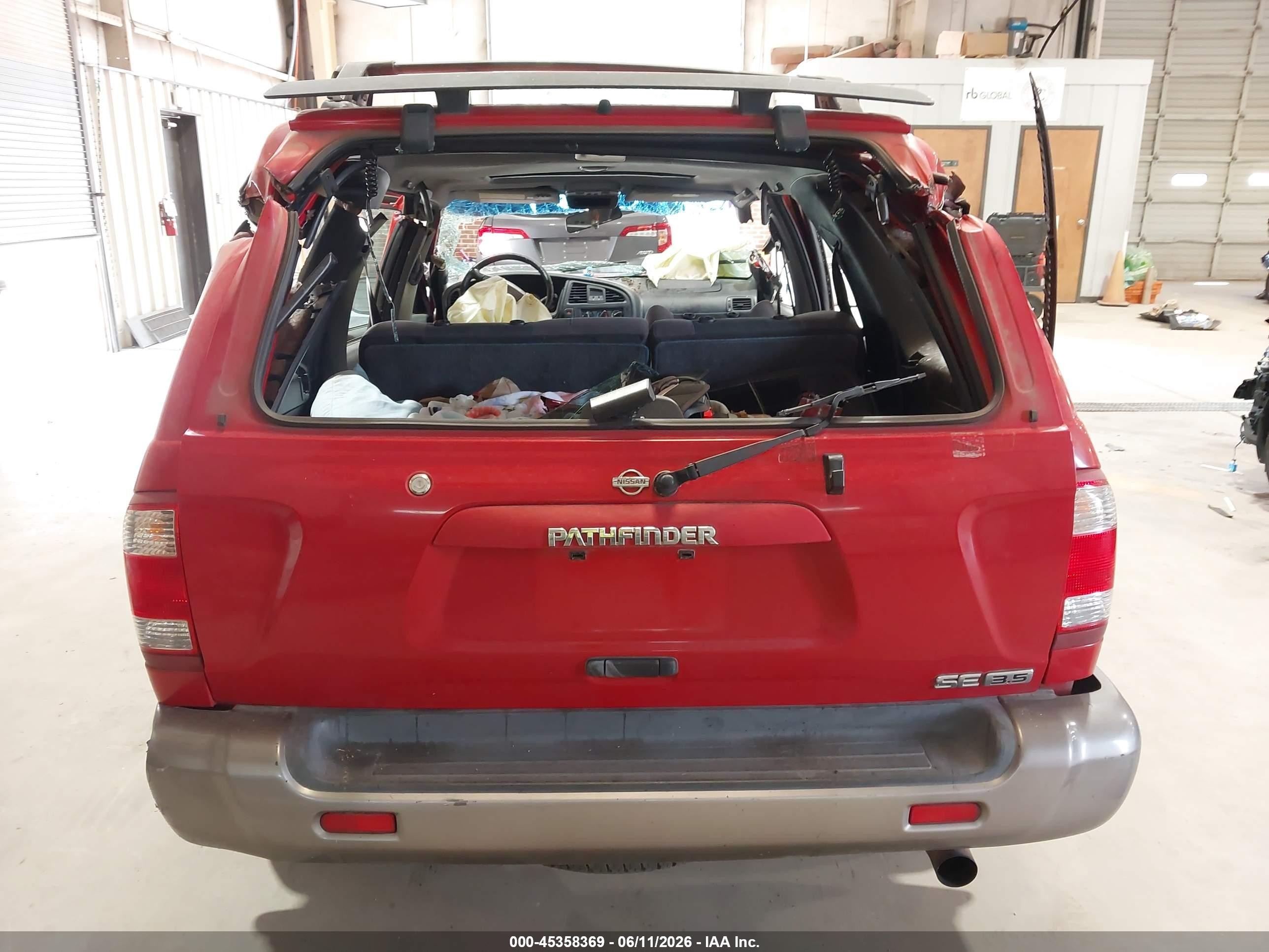 2001 Nissan Pathfinder Se Red vin: JN8DR07X11W510564