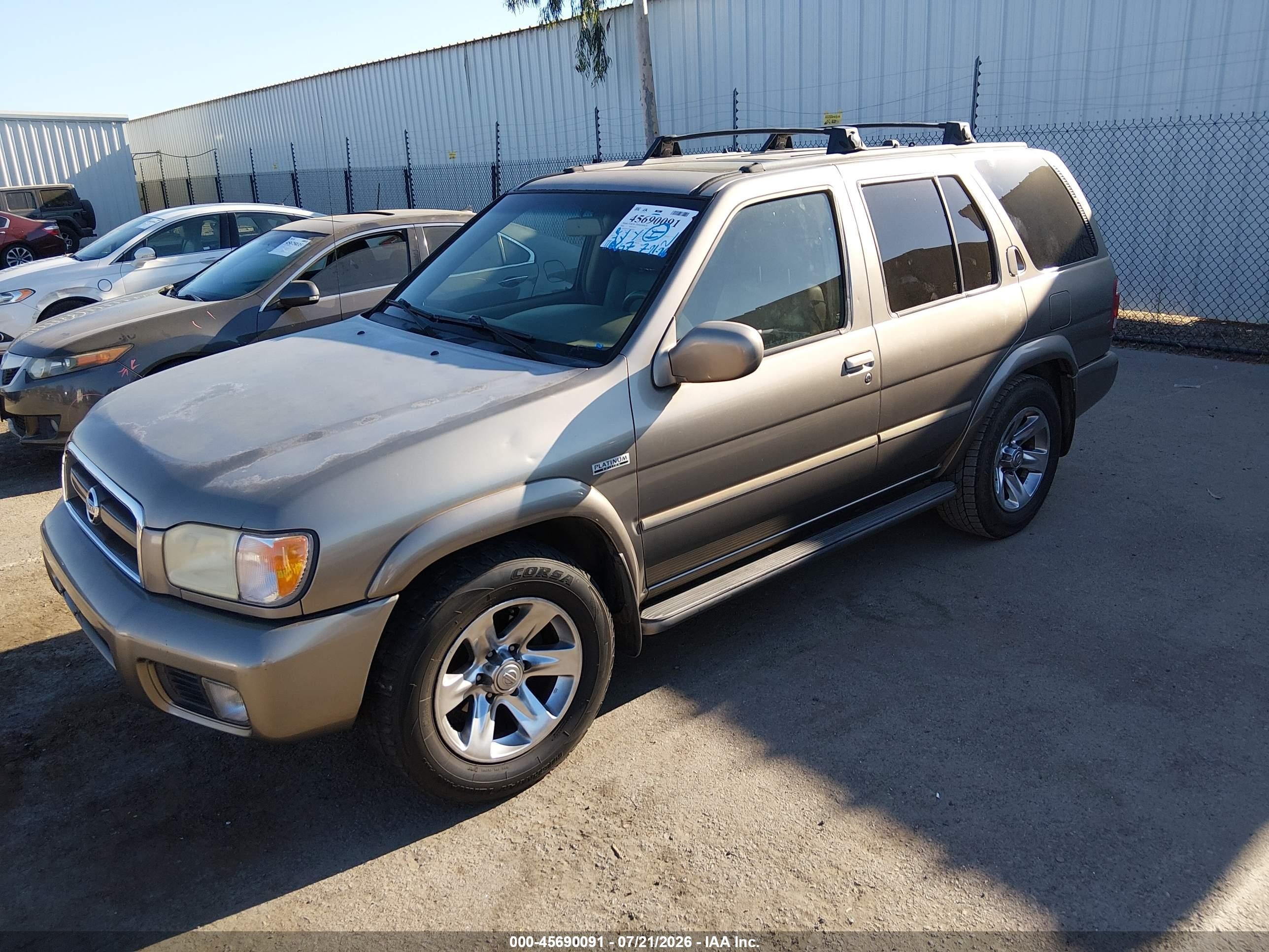 2004 Nissan Pathfinder Le Platinum Gray vin: JN8DR09X54W808908