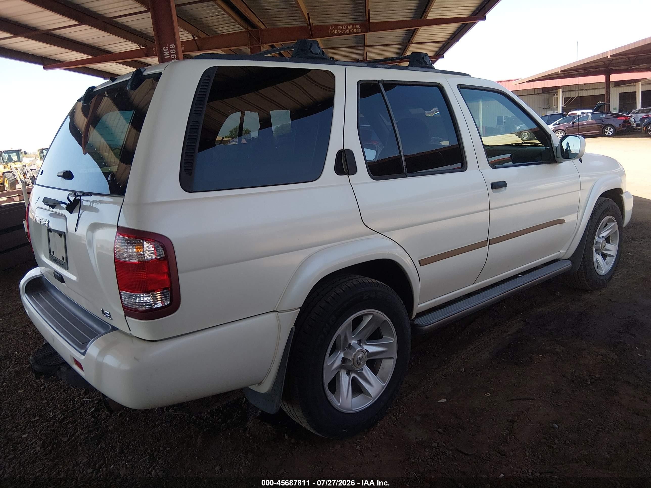 2002 Nissan Pathfinder Le White vin: JN8DR09X62W664413