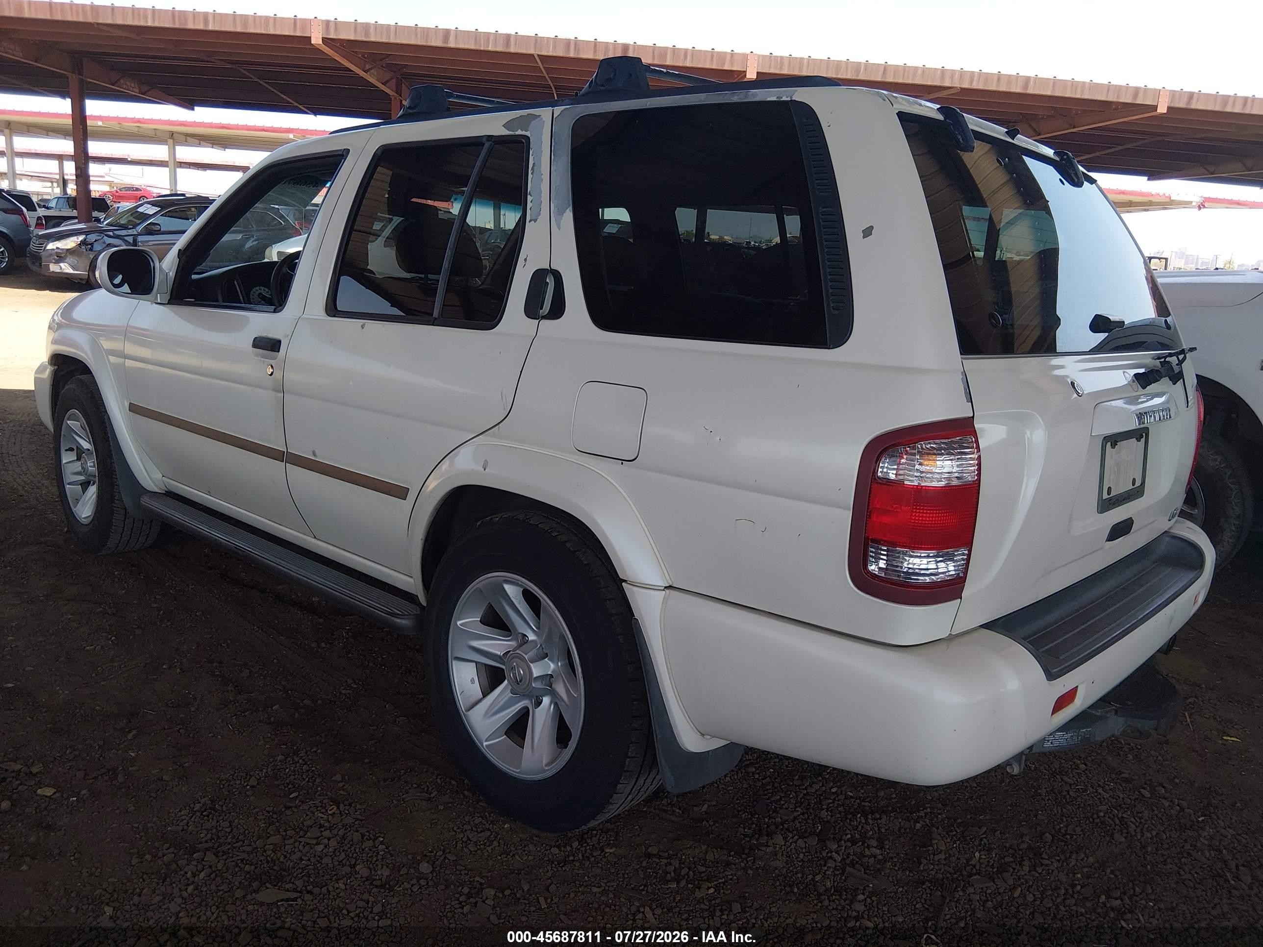 2002 Nissan Pathfinder Le White vin: JN8DR09X62W664413