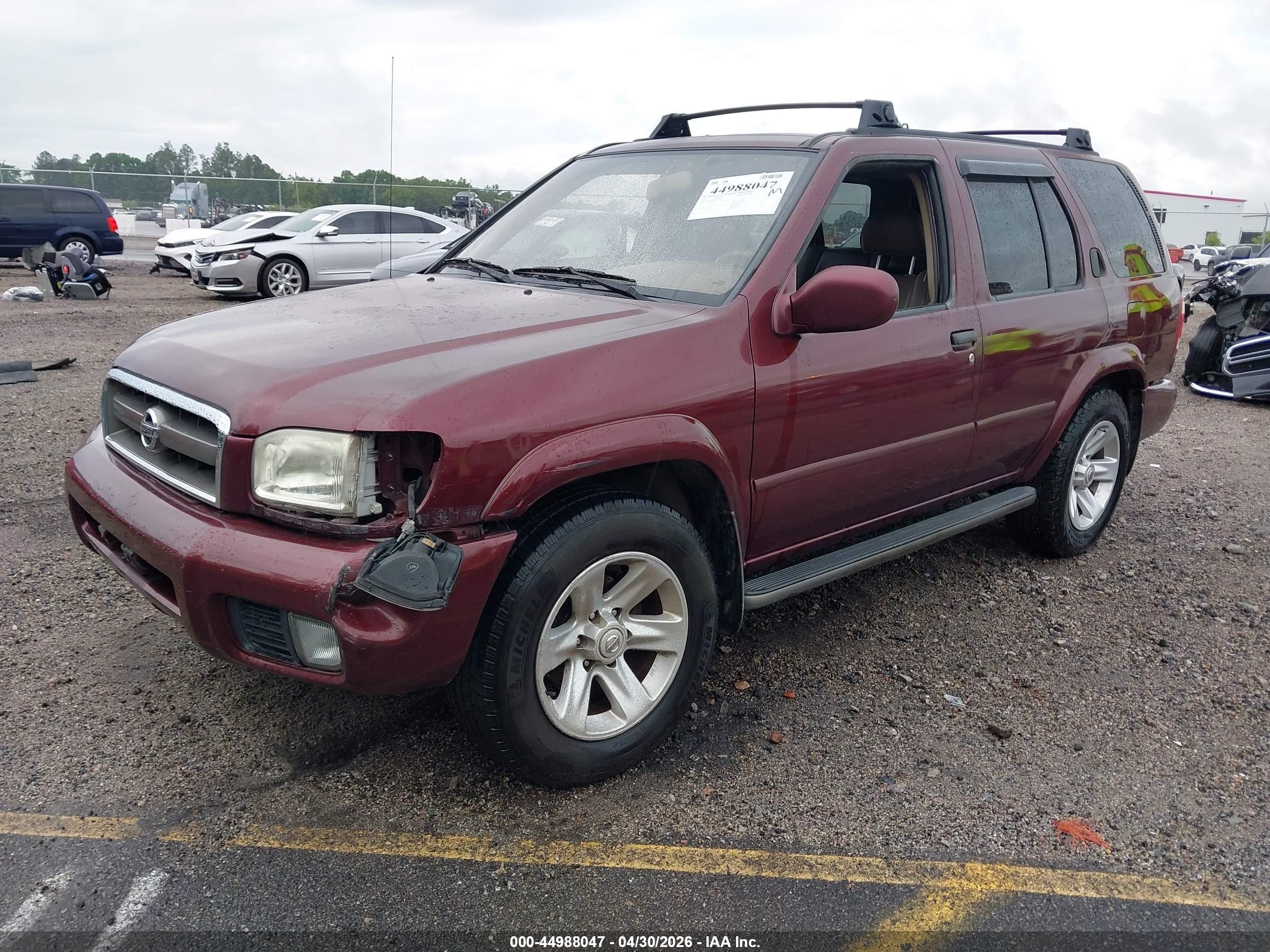 2003 Nissan Pathfinder Le Burgundy vin: JN8DR09X83W702841