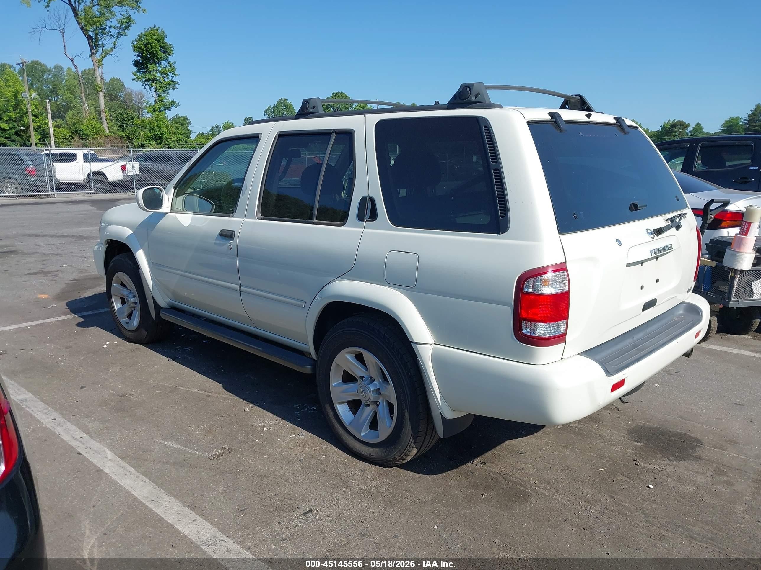 2003 Nissan Pathfinder Le White vin: JN8DR09Y23W838648