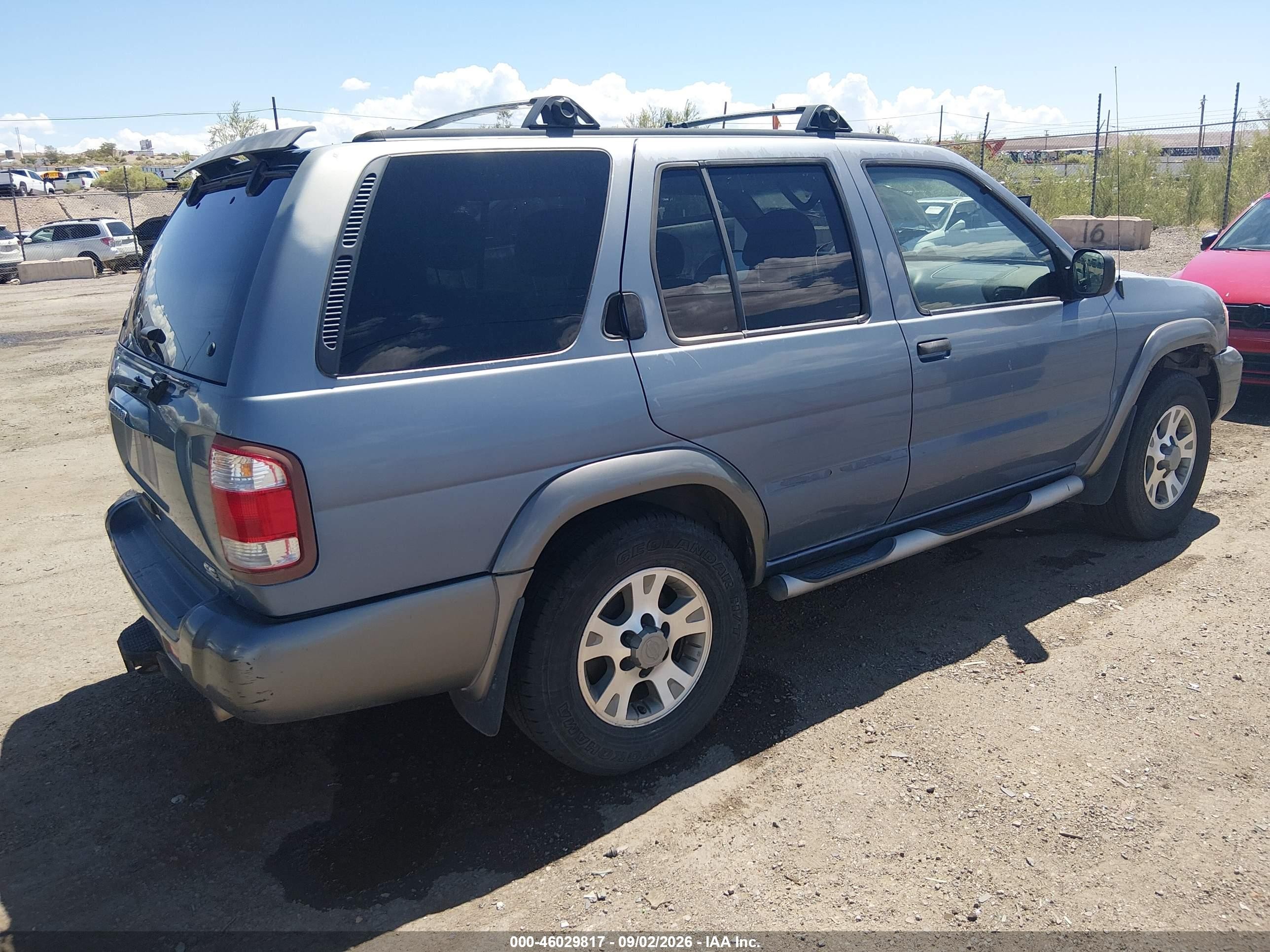2001 Nissan Pathfinder Se Gray vin: JN8DR09Y31W602300