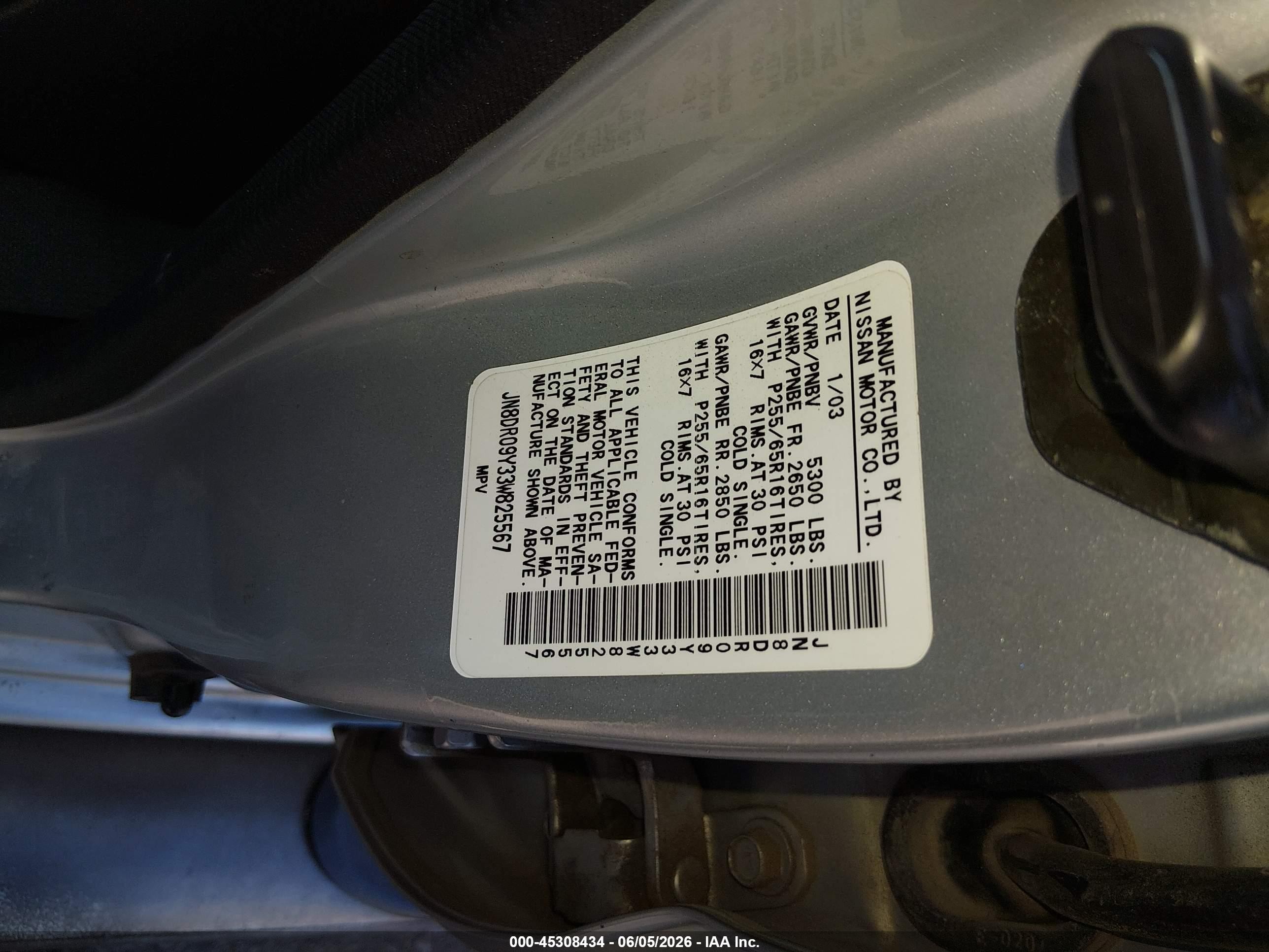 2003 Nissan Pathfinder Se Gray vin: JN8DR09Y33W825567