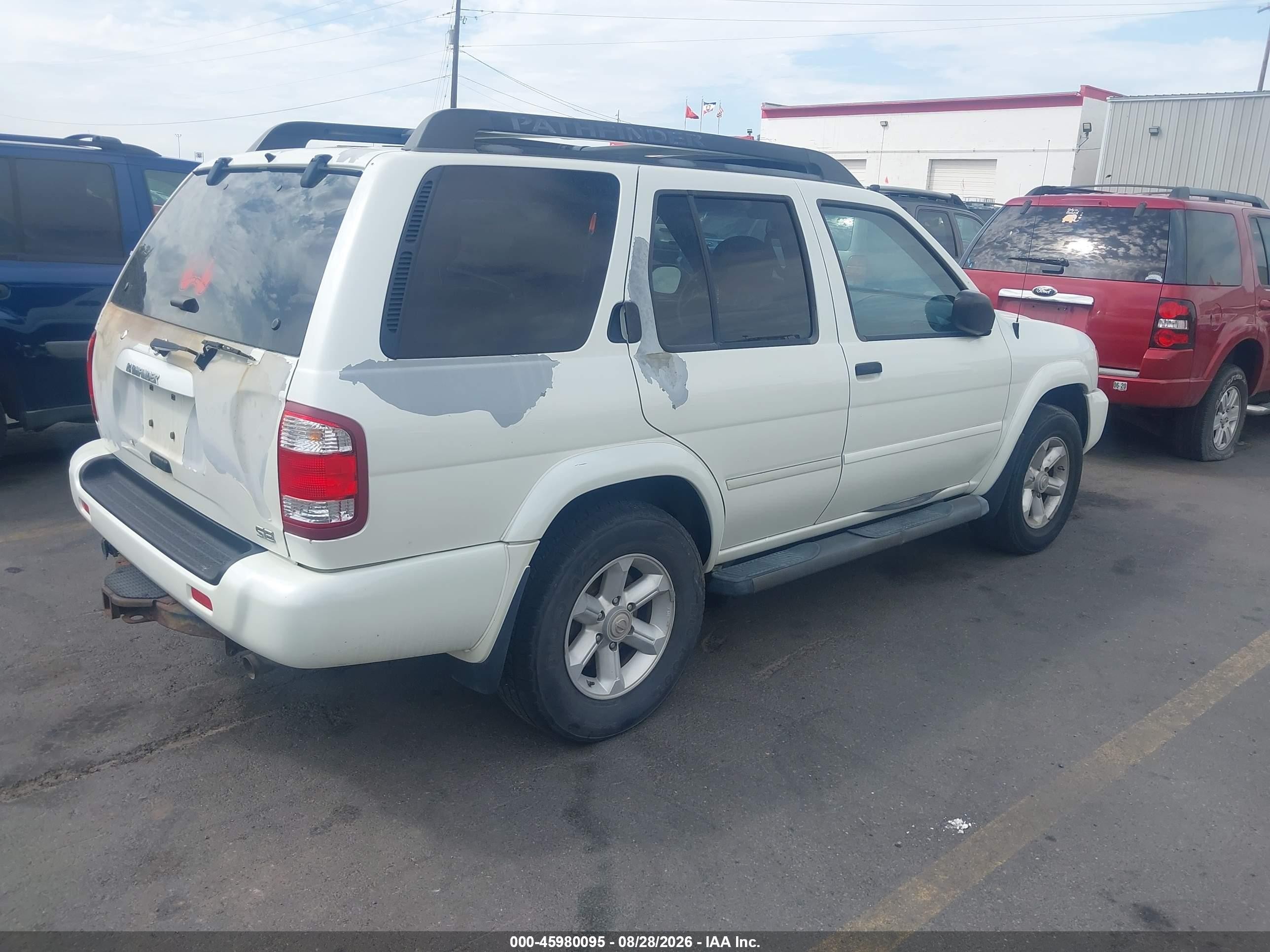 2004 Nissan Pathfinder Se White vin: JN8DR09Y34W912175