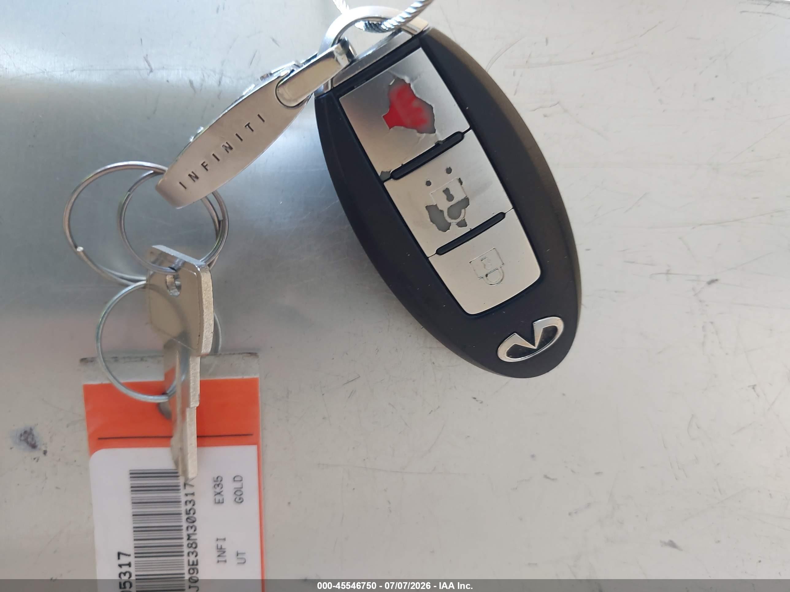 2008 Infiniti Ex35 Journey Gold vin: JNKAJ09E38M305317