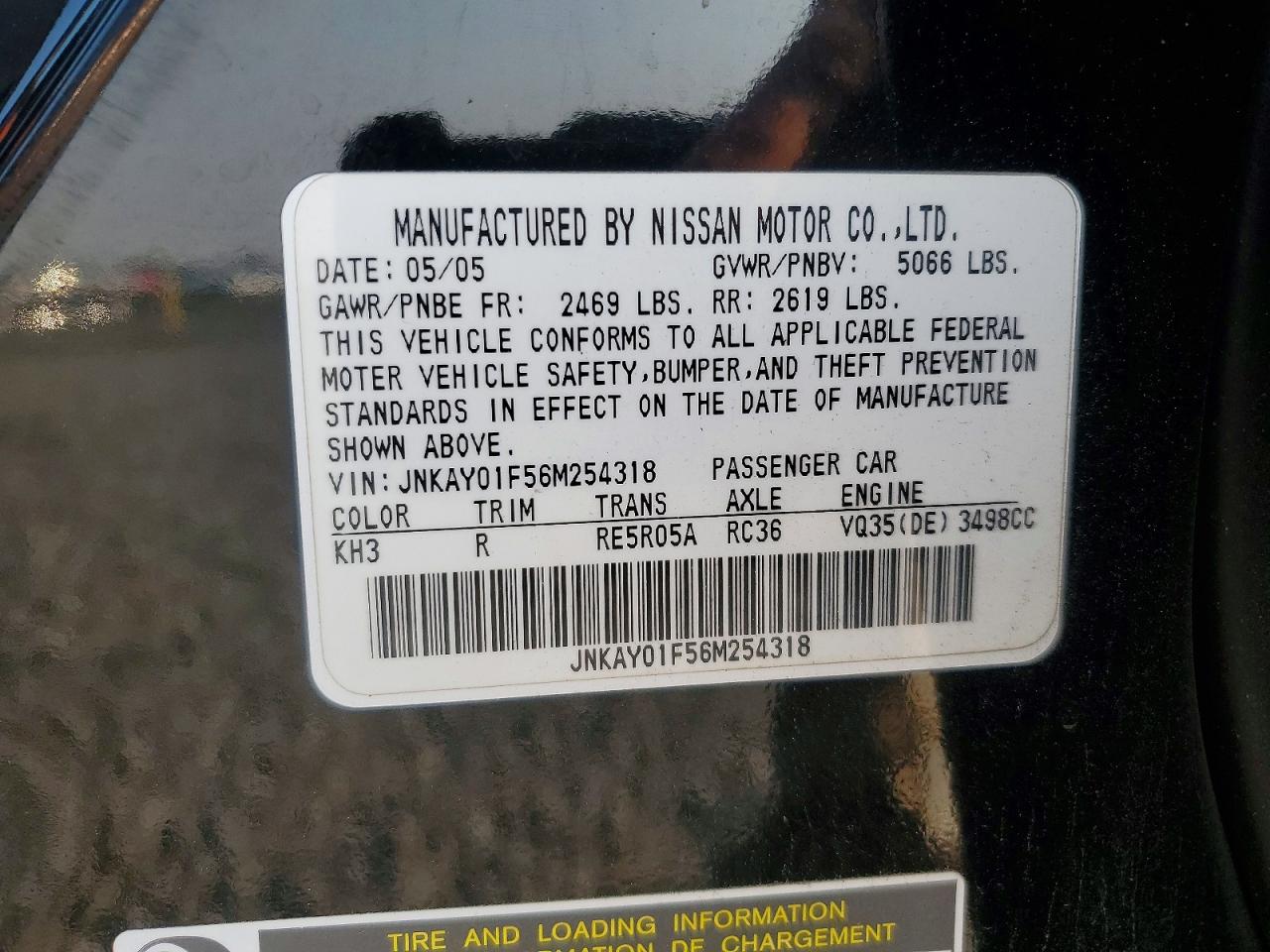 2006 Infiniti M35 Base Черный vin: JNKAY01F56M254318