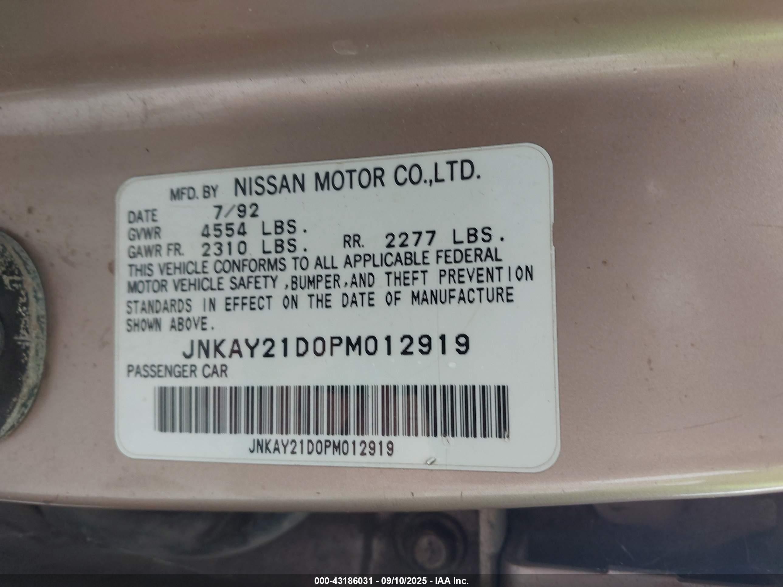 1993 Infiniti J30   Gold vin: JNKAY21D0PM012919