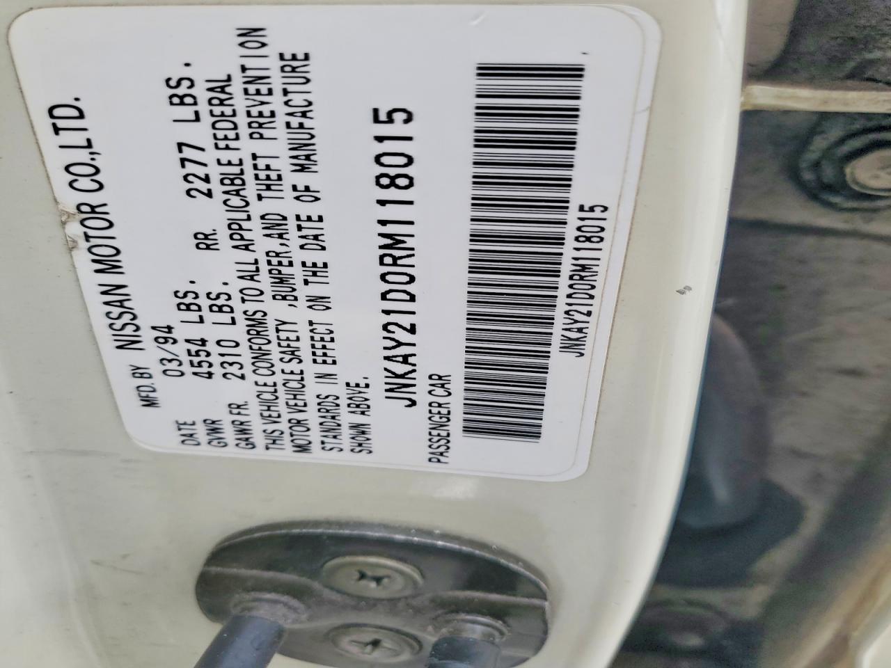 1994 Infiniti J30 Base Белый vin: JNKAY21D0RM118015