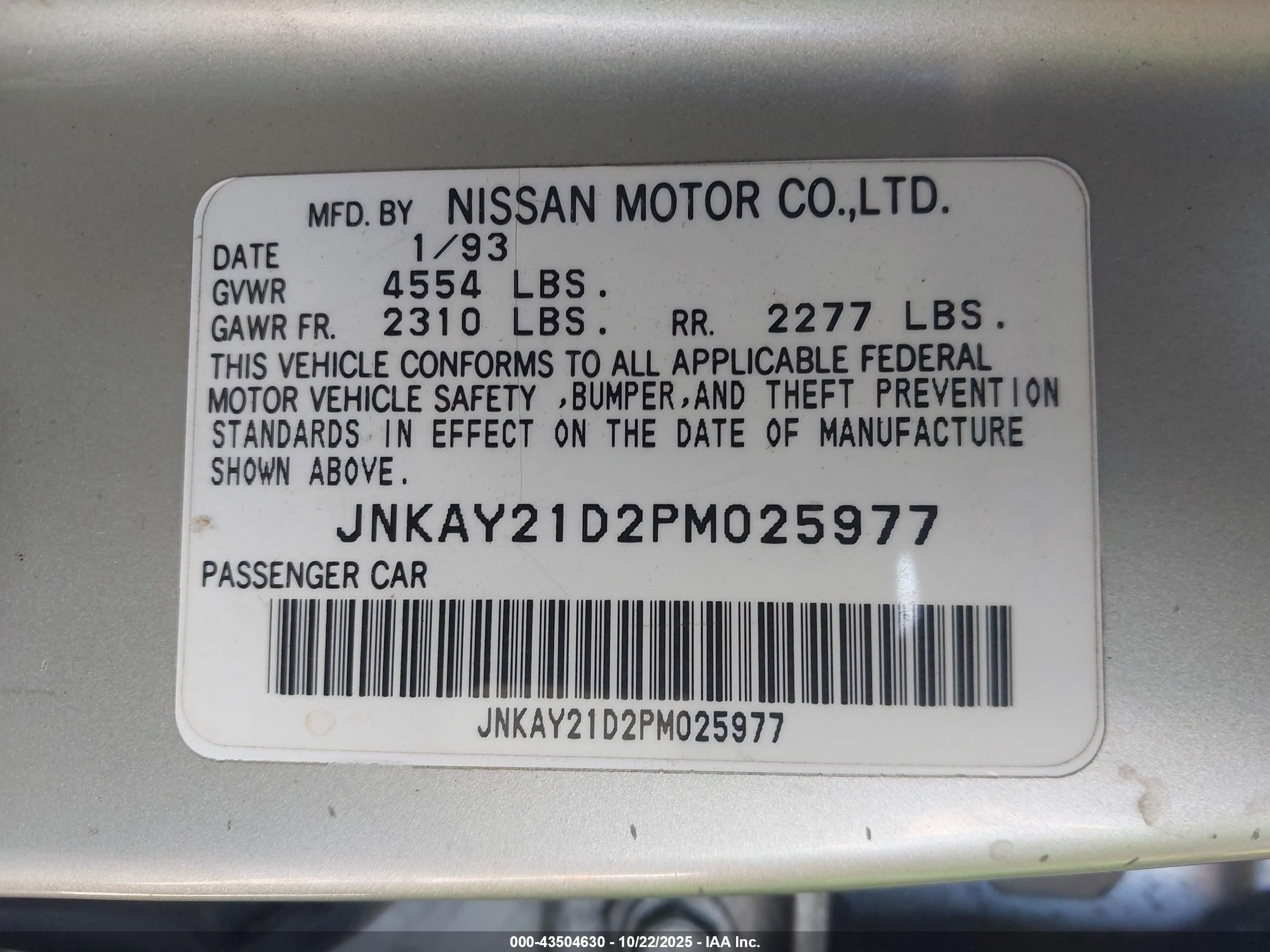 1993 Infiniti J30   Gold vin: JNKAY21D2PM025977