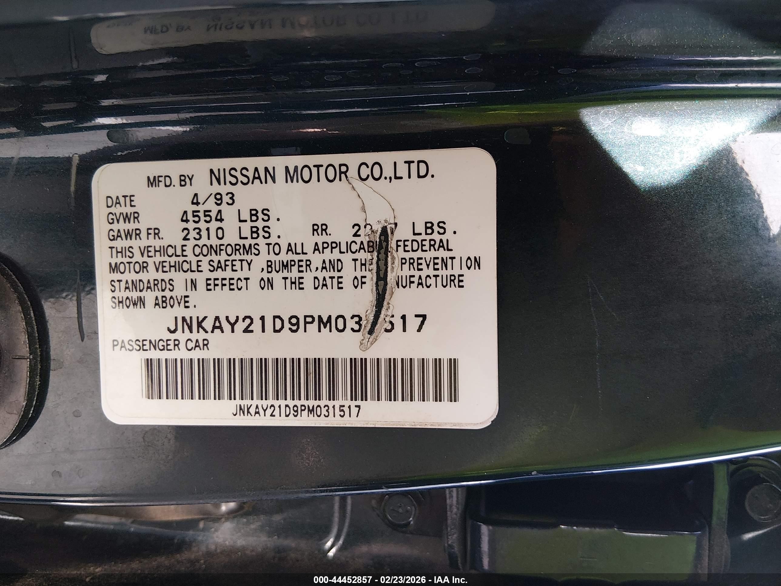 1993 Infiniti J30   Green vin: JNKAY21D9PM031517