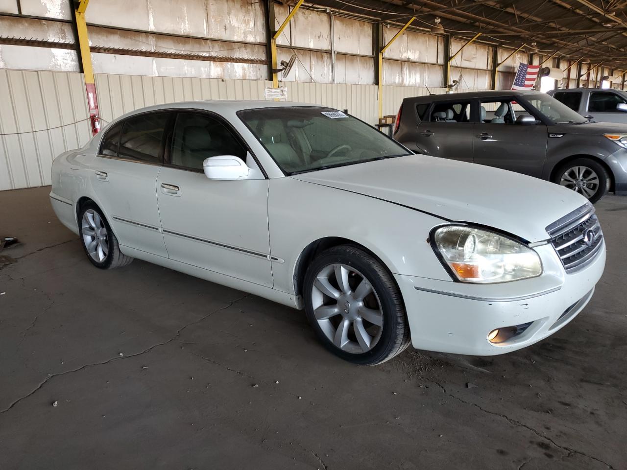 2005 Infiniti Q45 White vin: JNKBF01A35M100140