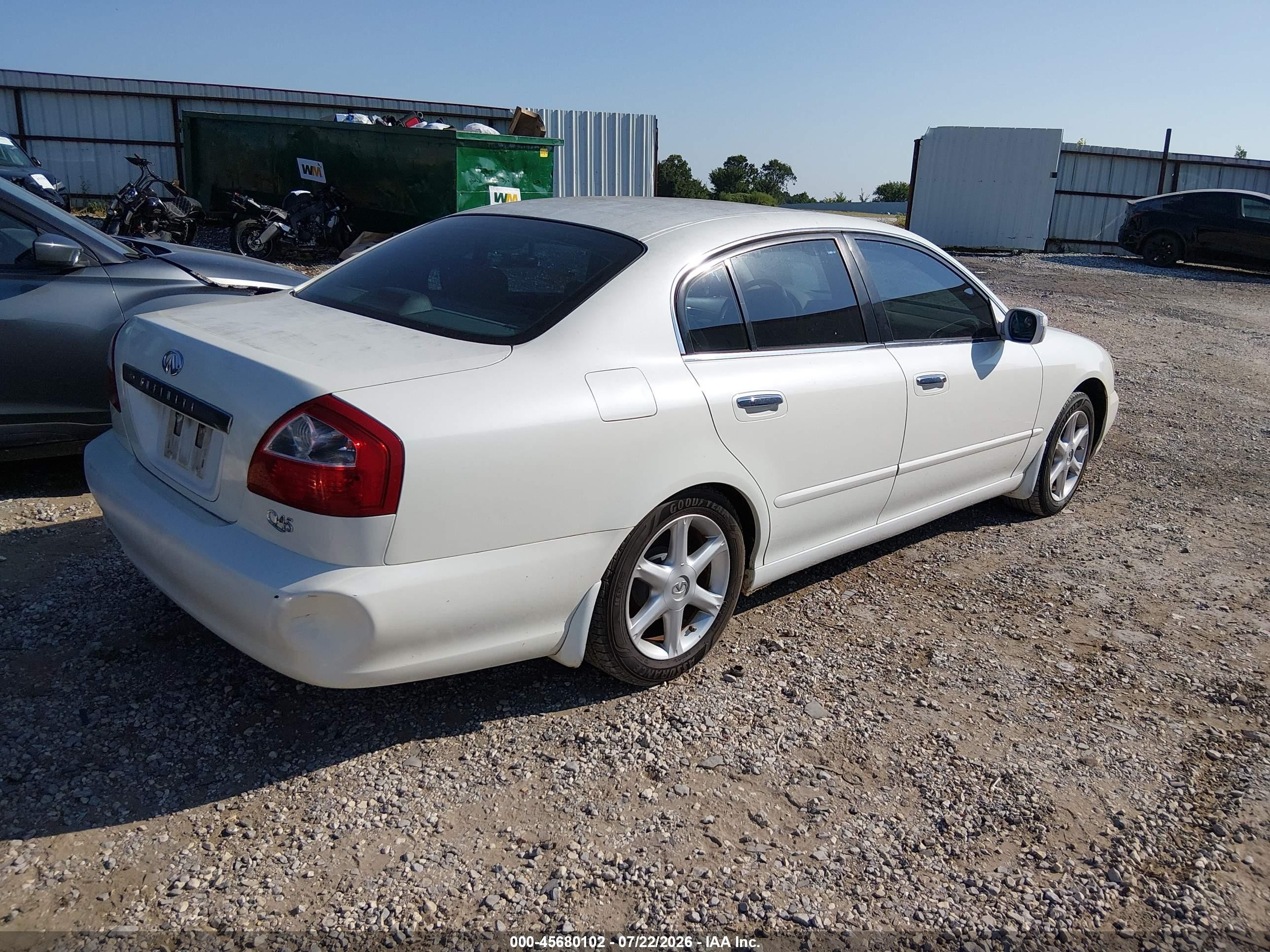 2002 Infiniti Q45 Luxury White vin: JNKBF01A42M000883