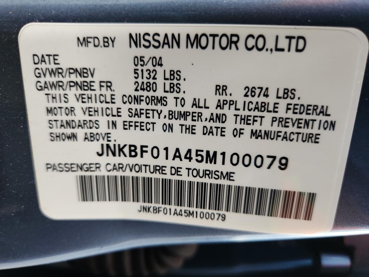 2005 Infiniti Q45 Gray vin: JNKBF01A45M100079