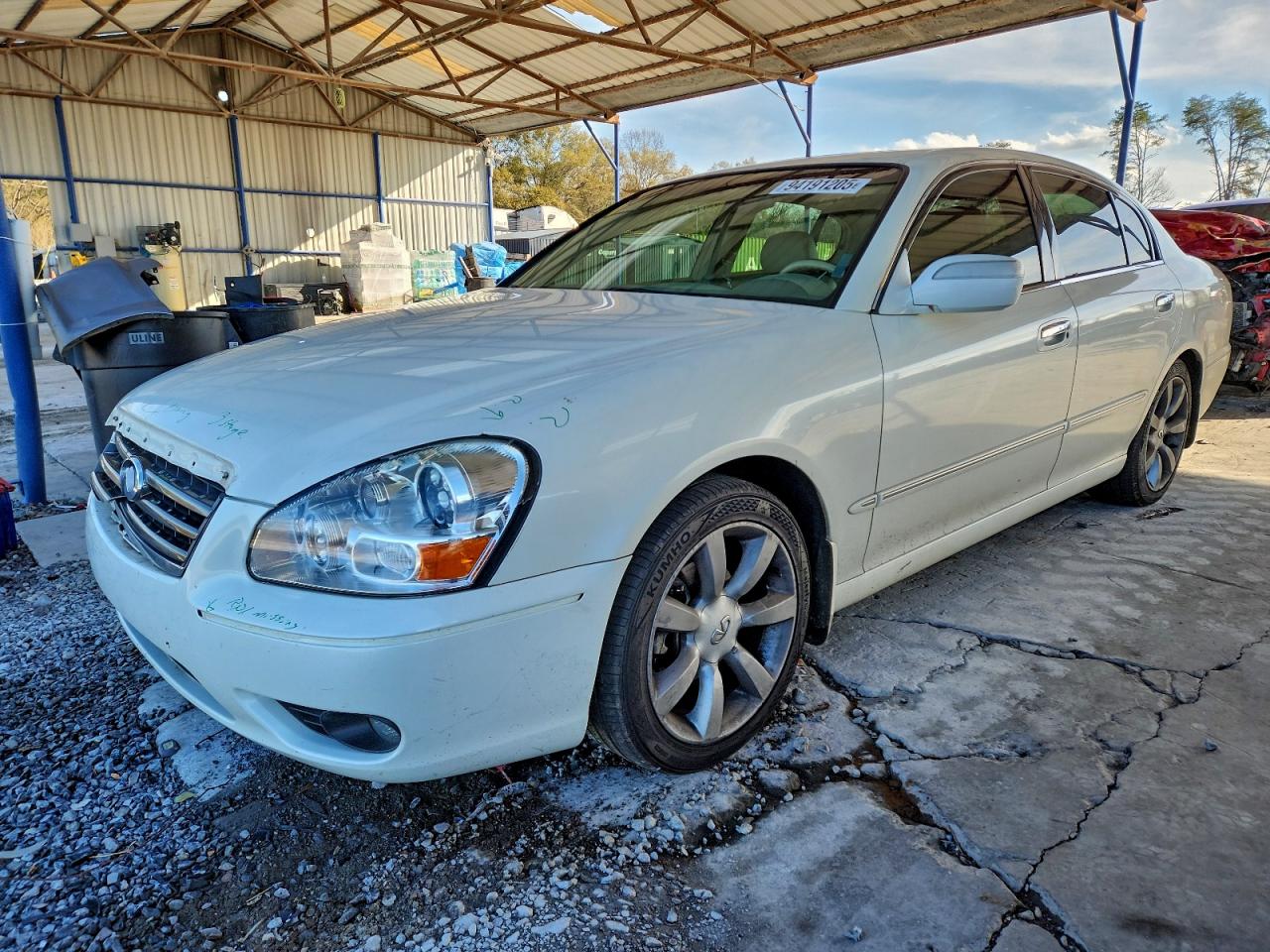 2005 Infiniti Q45 White vin: JNKBF01A75M100495