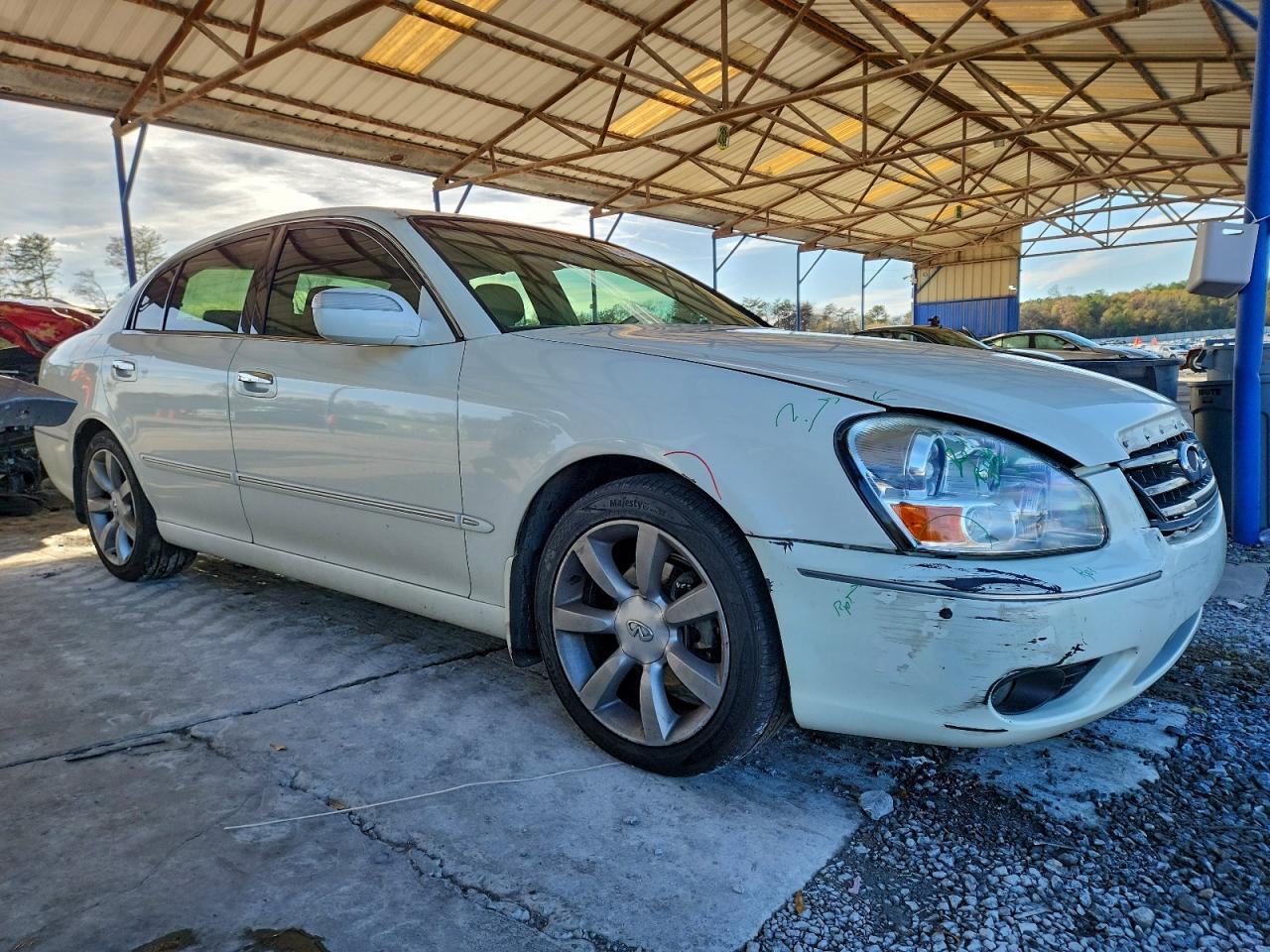 2005 Infiniti Q45 White vin: JNKBF01A75M100495
