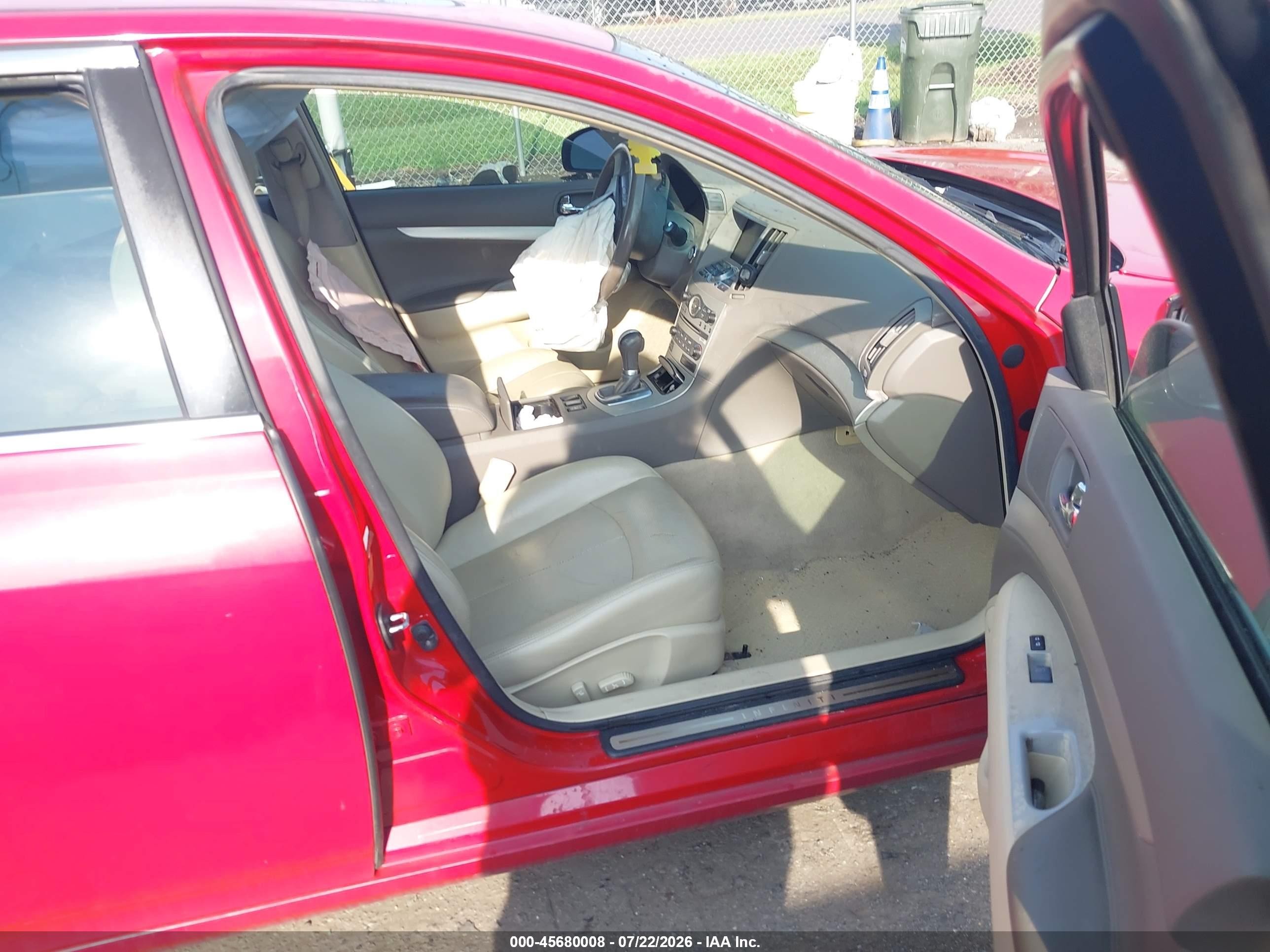 2007 Infiniti G35 Journey Red vin: JNKBV61E27M714124