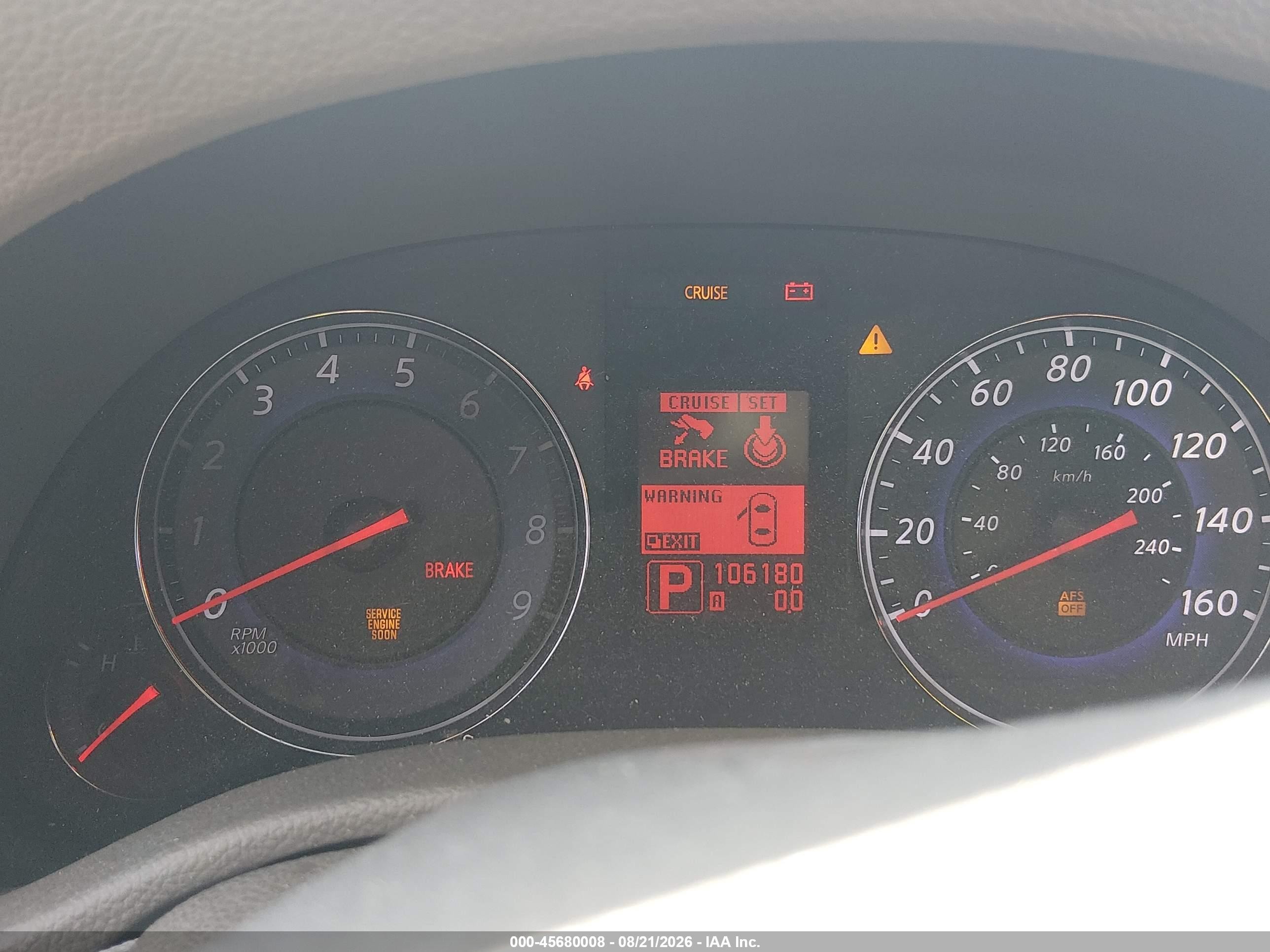 2007 Infiniti G35 Journey Red vin: JNKBV61E27M714124