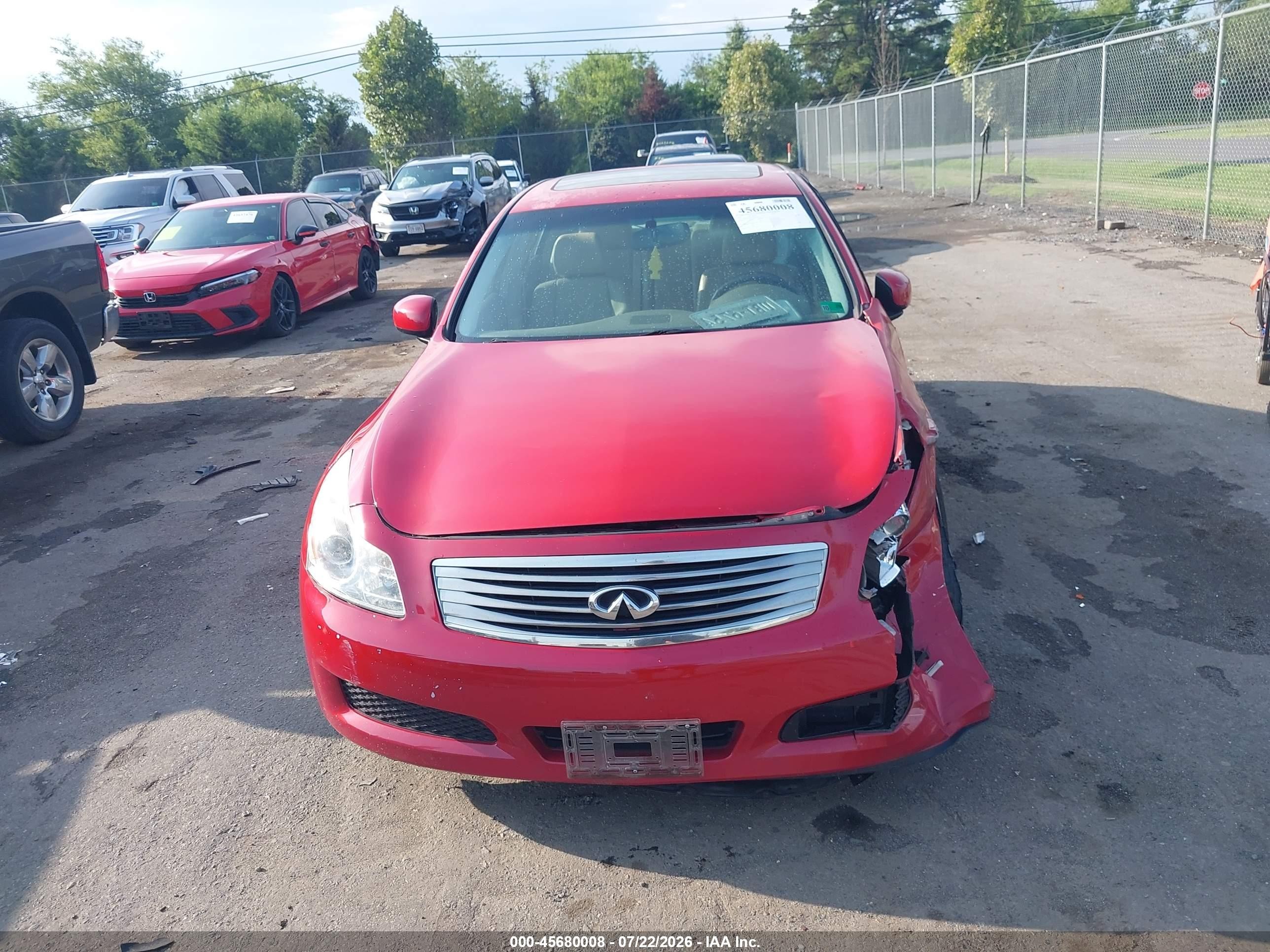 2007 Infiniti G35 Journey Red vin: JNKBV61E27M714124