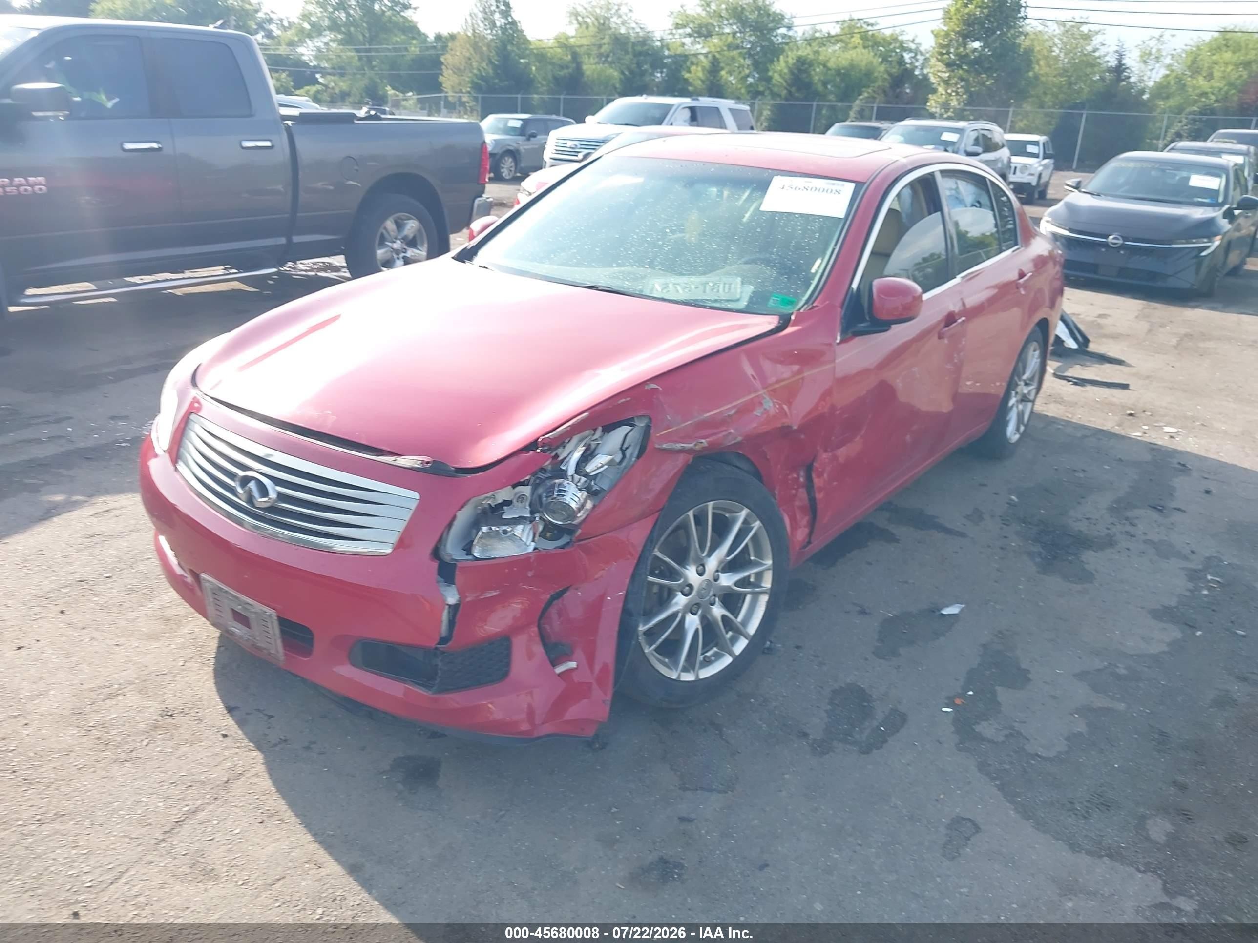2007 Infiniti G35 Journey Red vin: JNKBV61E27M714124