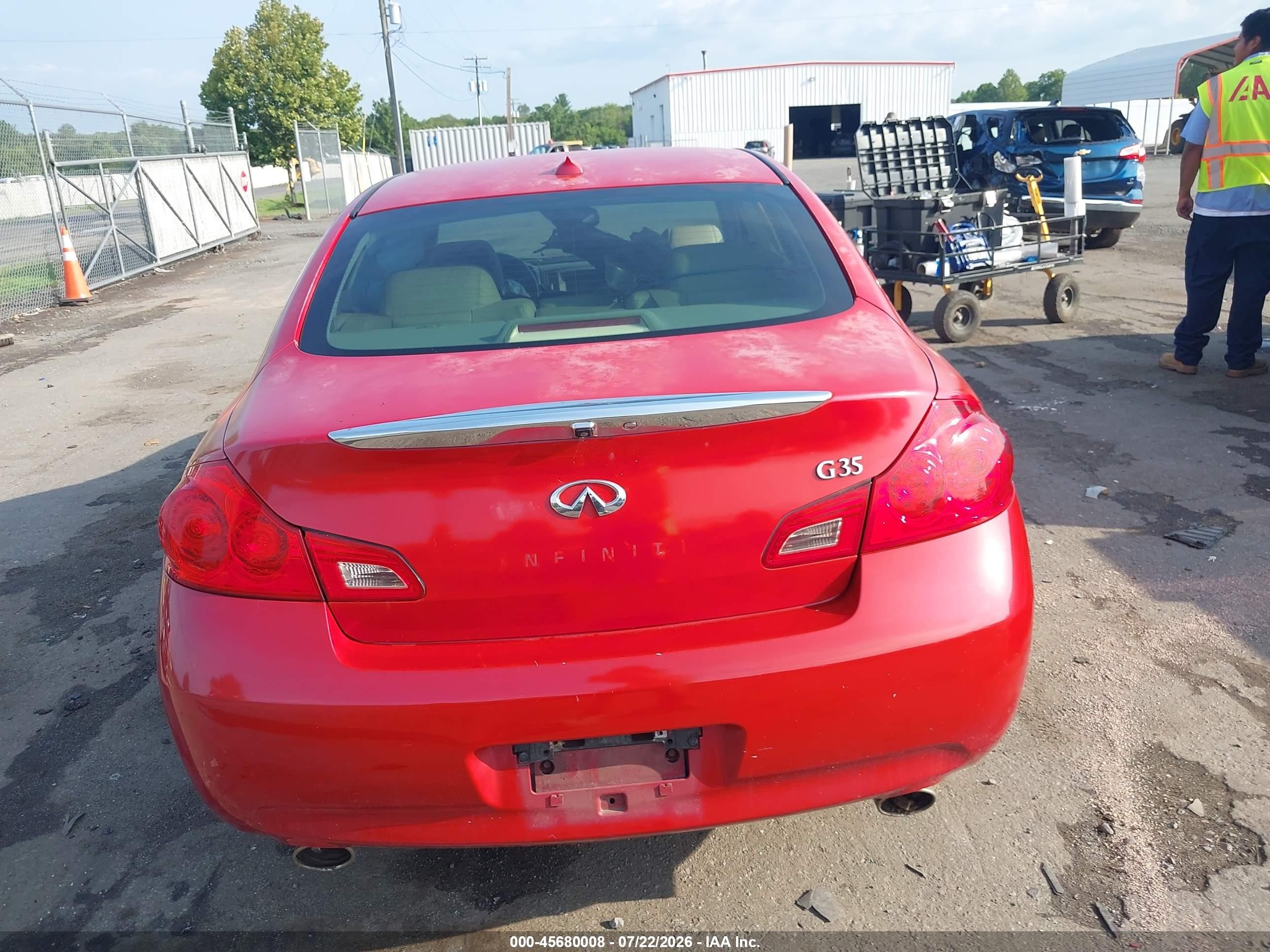 2007 Infiniti G35 Journey Red vin: JNKBV61E27M714124