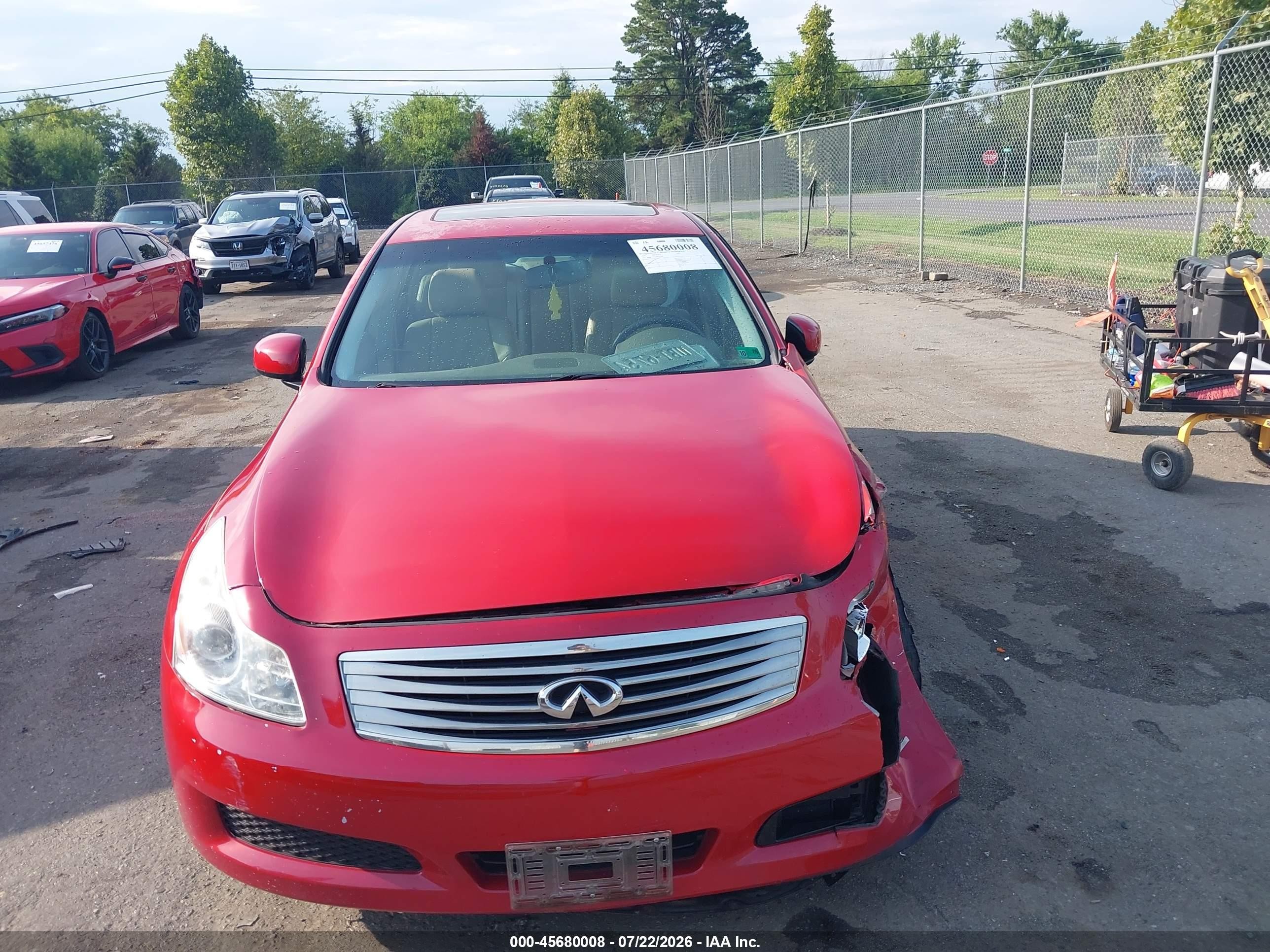 2007 Infiniti G35 Journey Red vin: JNKBV61E27M714124